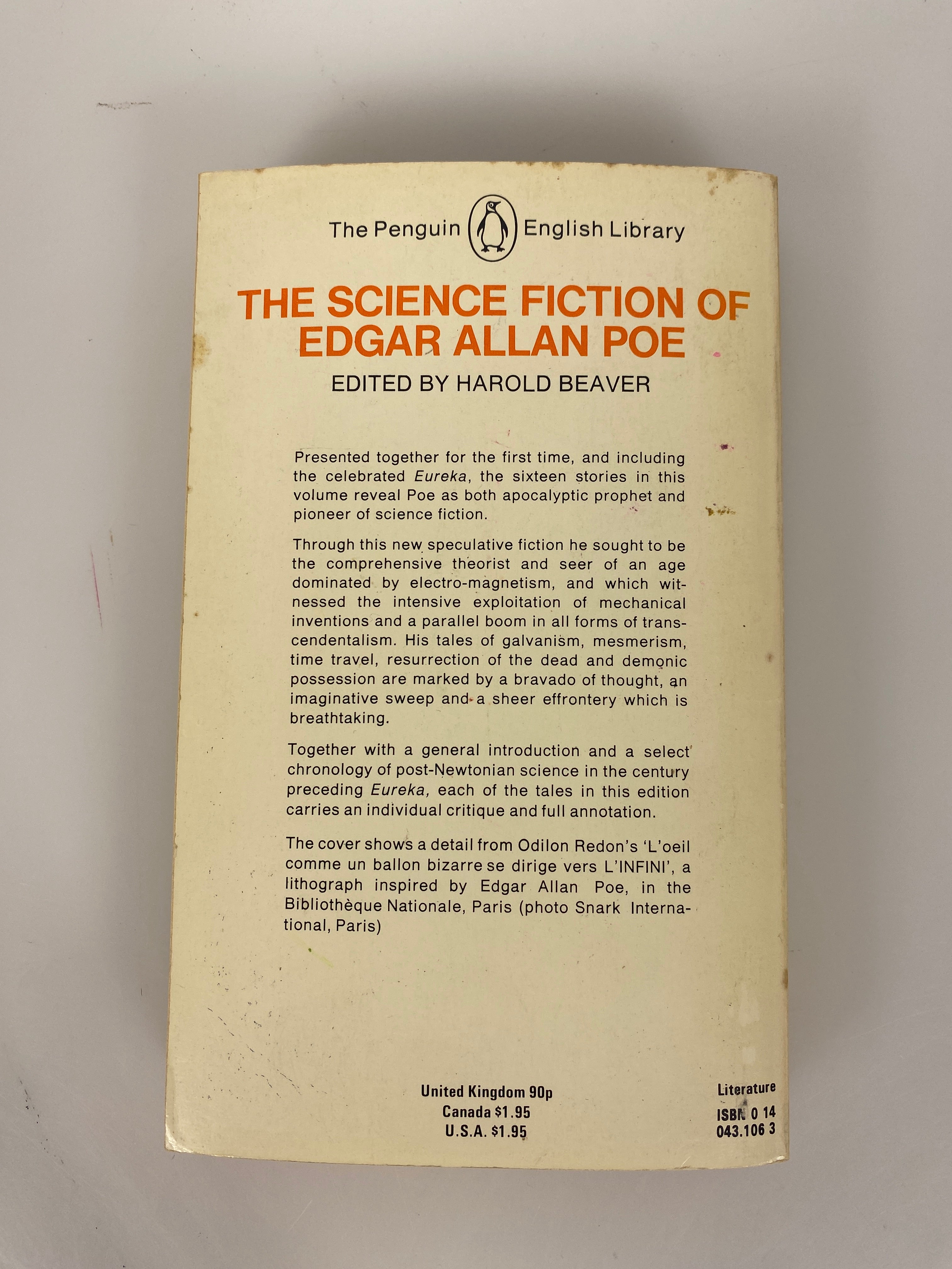 Science Fiction of Edgar Allen Poe vintage paperback 1976