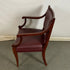 Dark Wooden Red Leather Chair