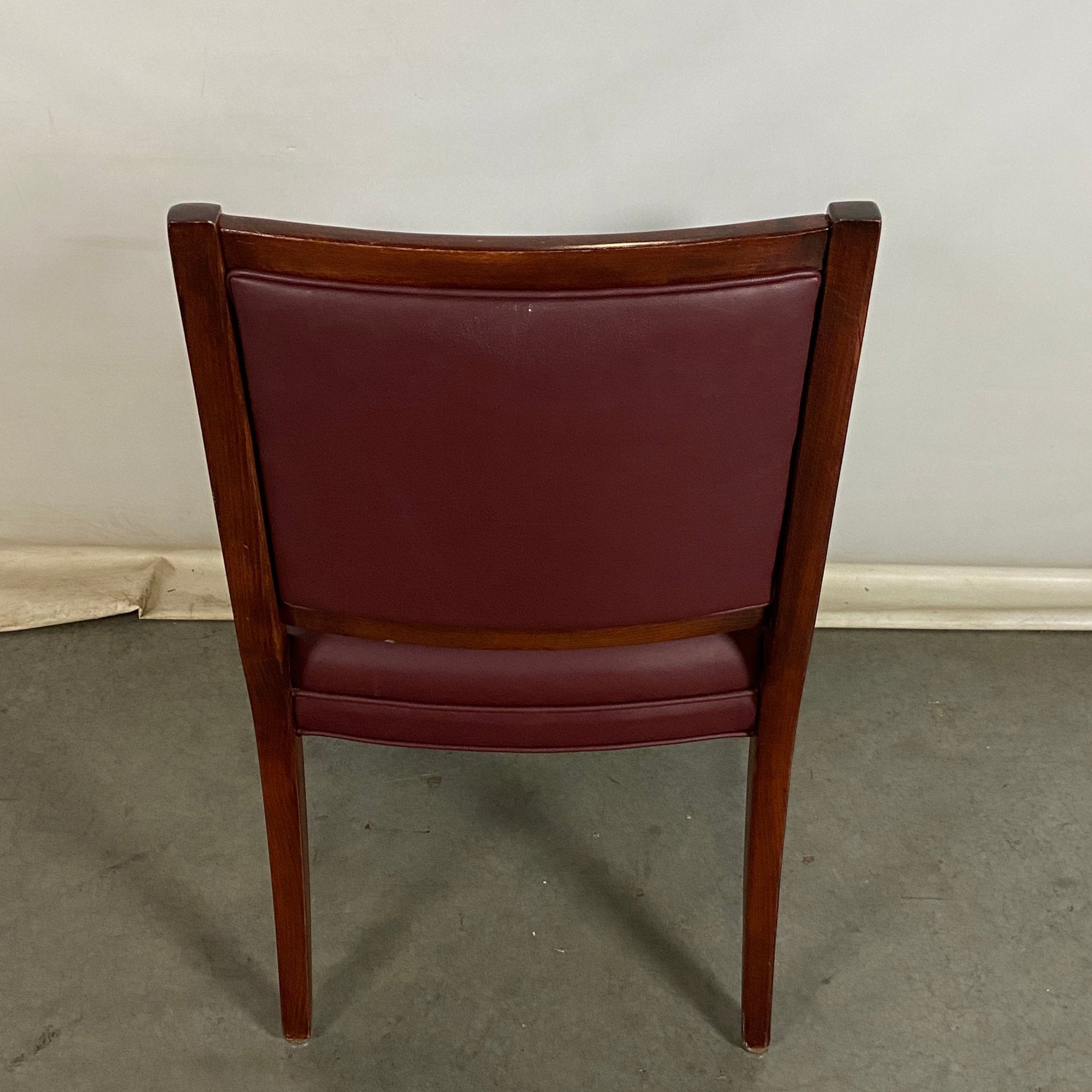 Dark Wooden Red Leather Chair