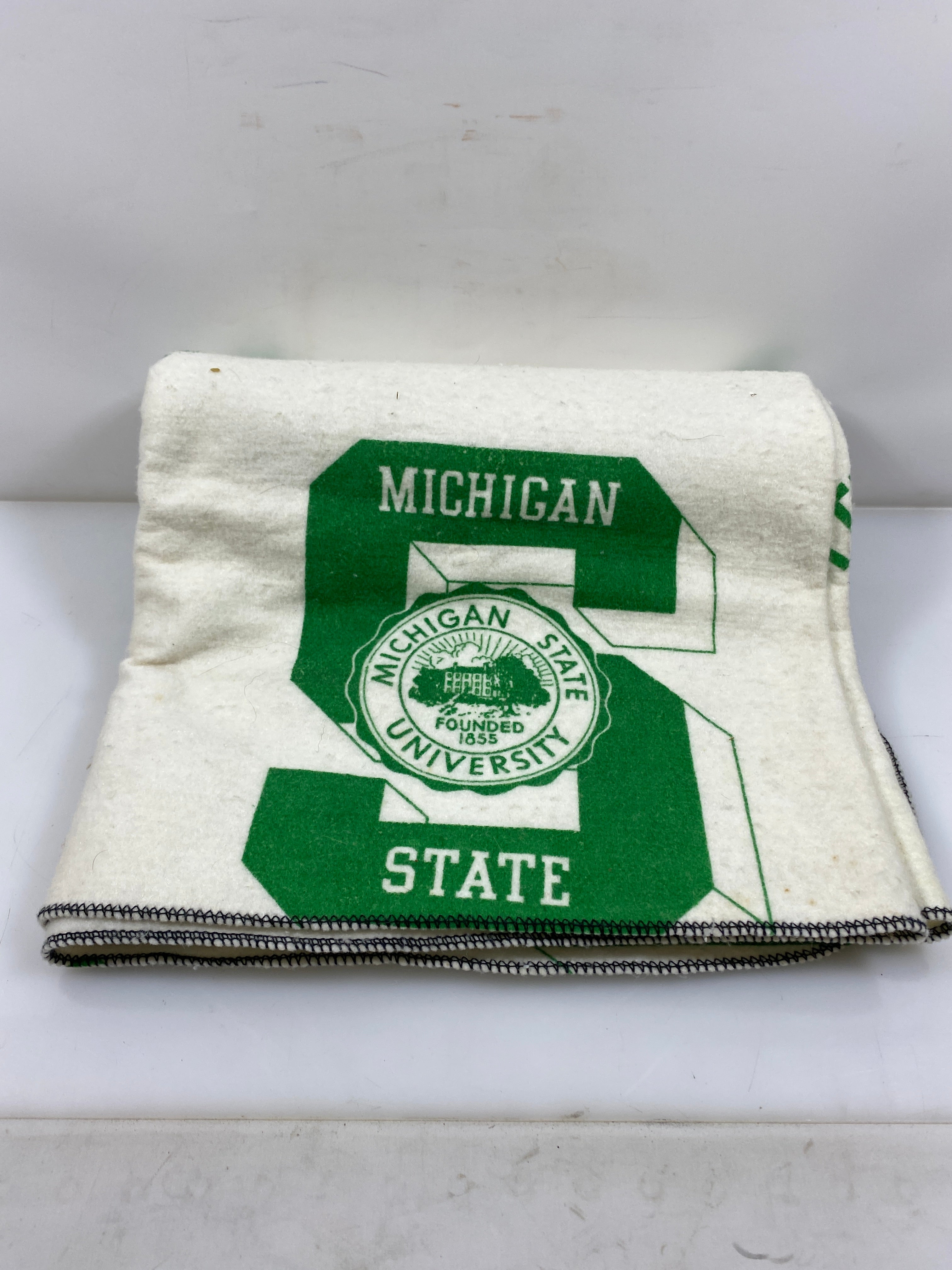 Michigan State White & Green Blanket