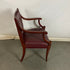 Dark Wooden Red Leather Chair