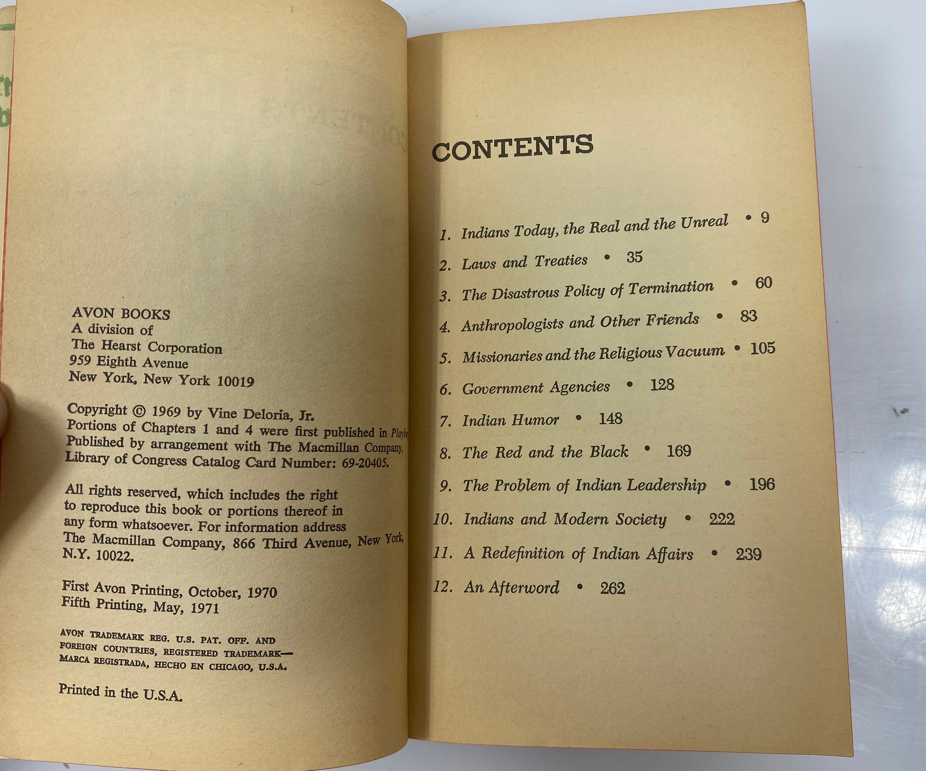 Custer Died for Your Sins by Vine Deloria Jr 1969 SC