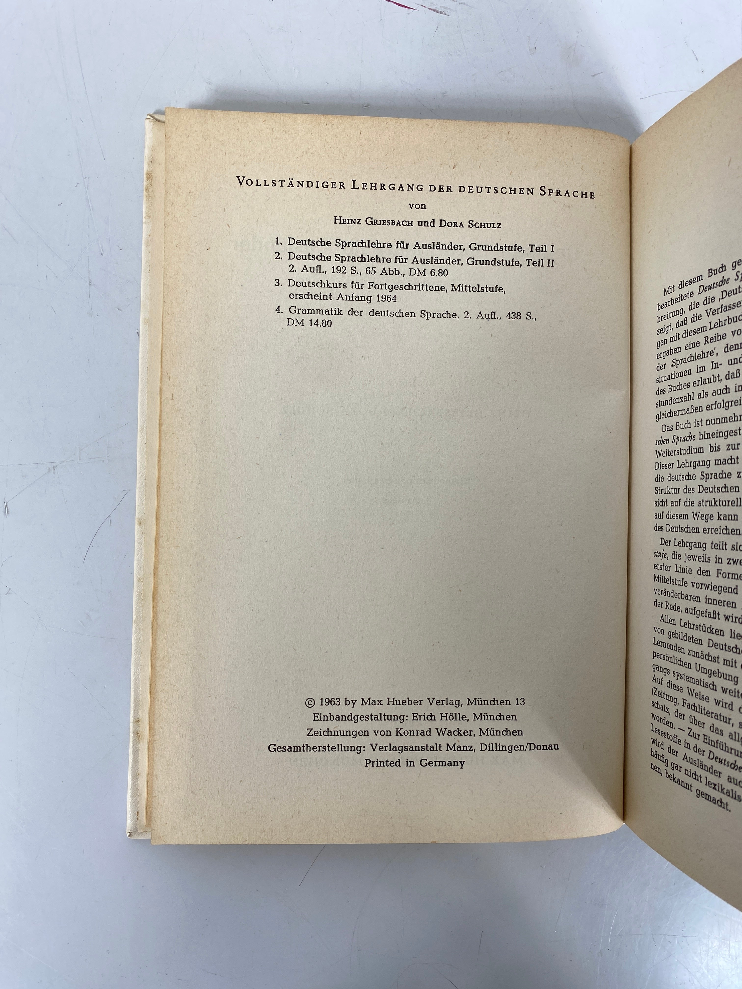 2 Vol Set: Deutsche Sprachlehre fur Auslander (Language Learning) 1963 HC