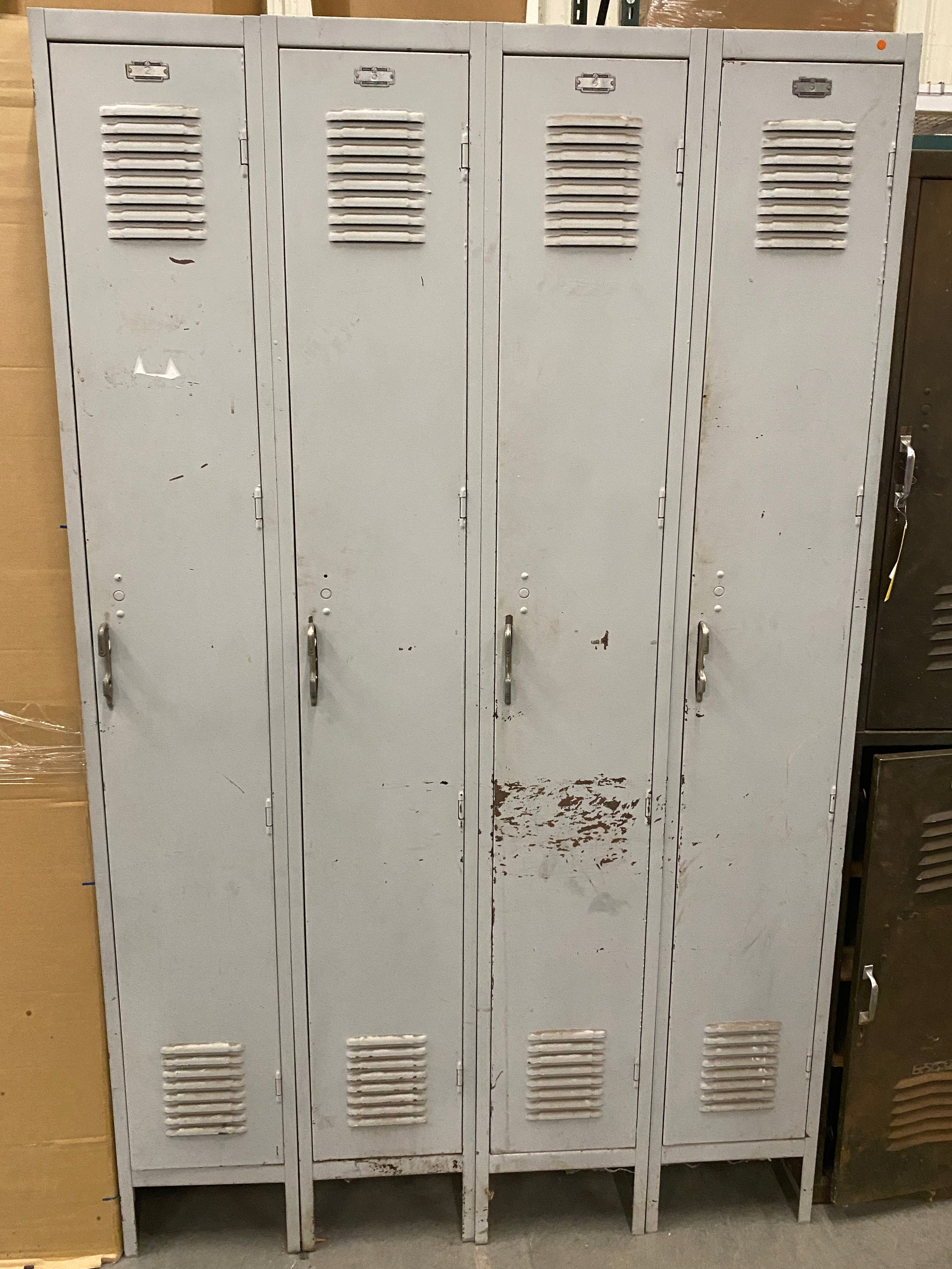 All Steel Equipment Co Grey Tall 4 Door Locker Group