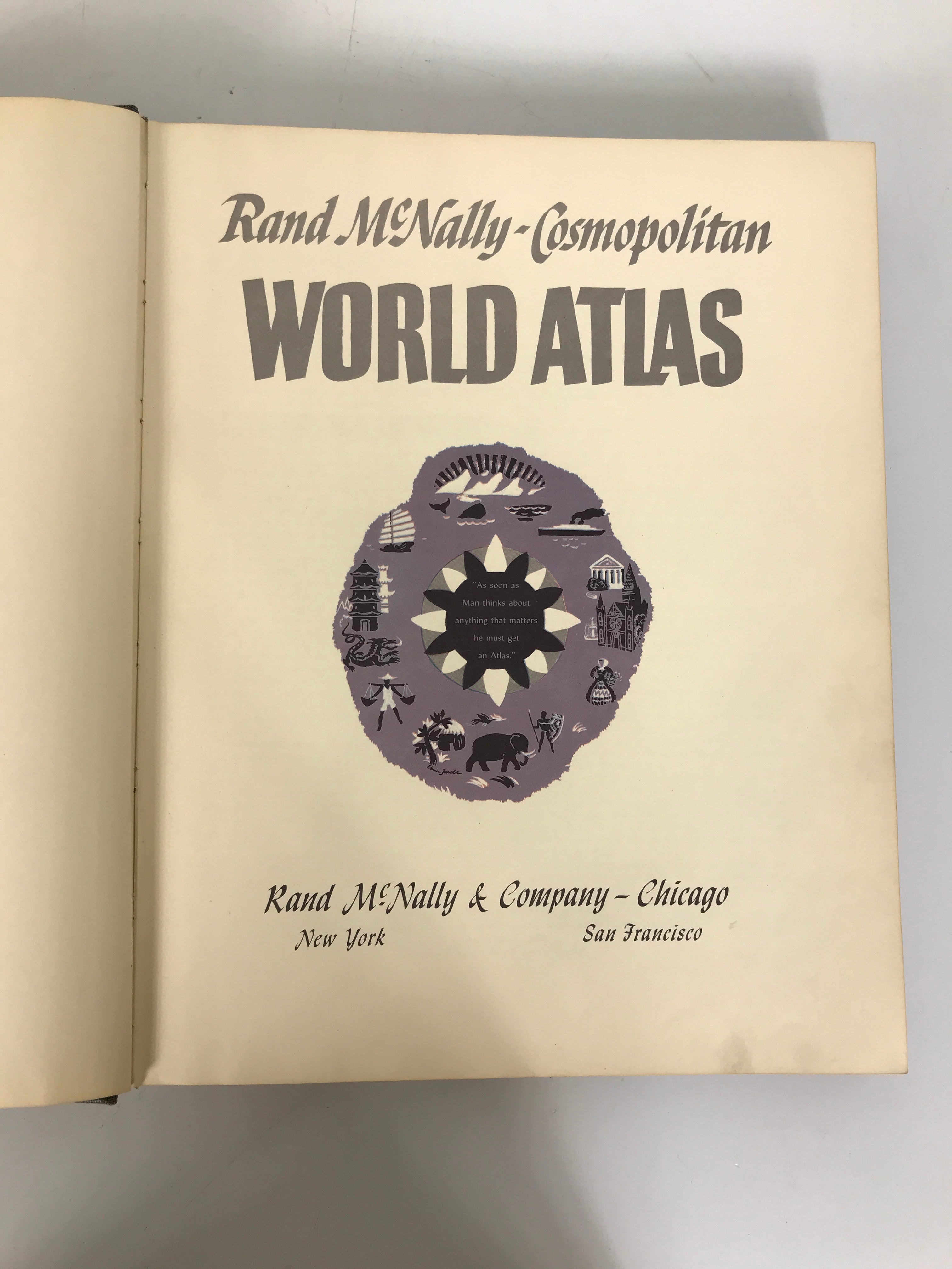 Rand McNally-Cosmopolitan World Atlas 1949 HC Color Maps