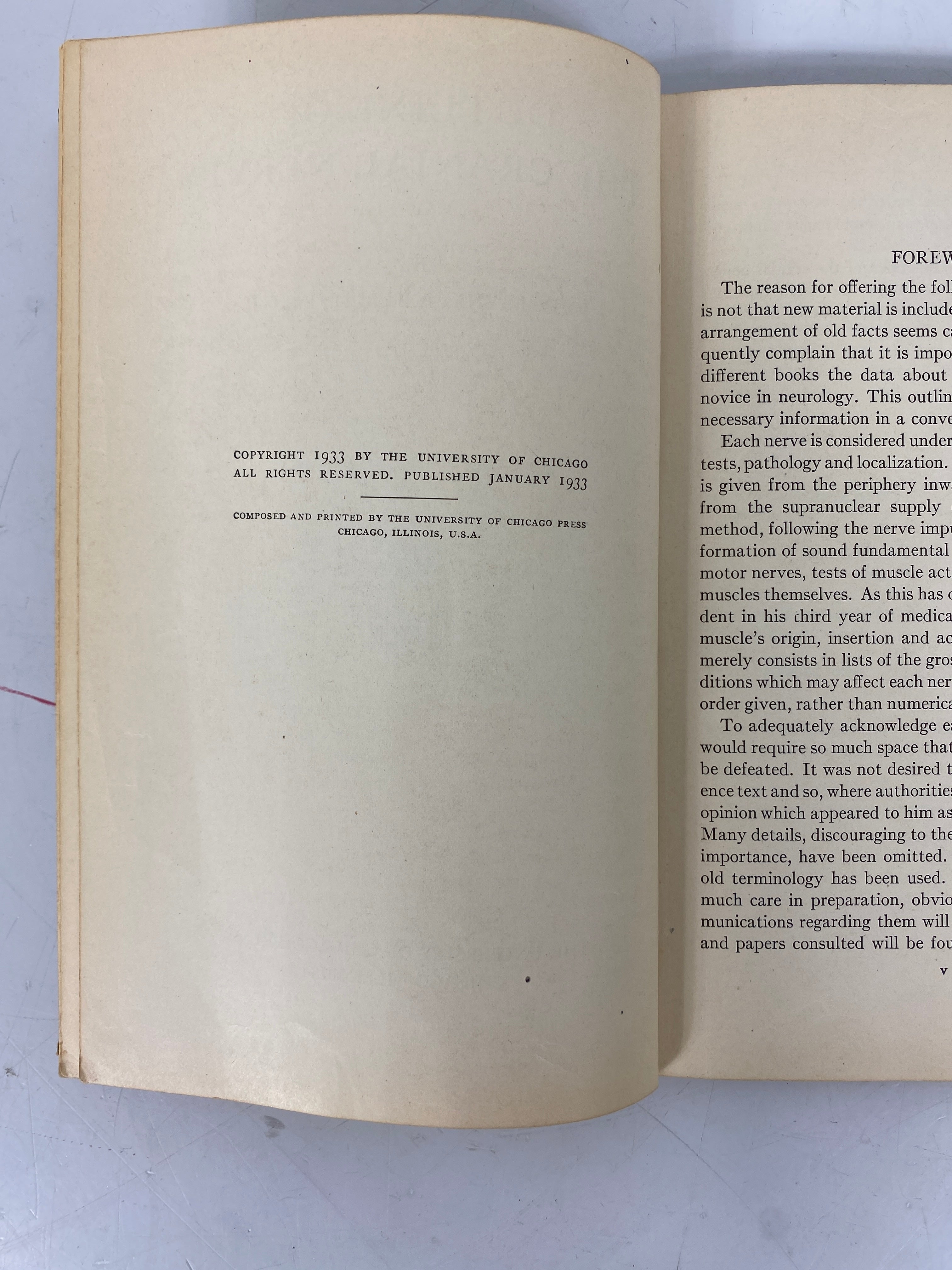 Outline of the Cranial Nerves John Favill 1933 1st Ed Vintage HC