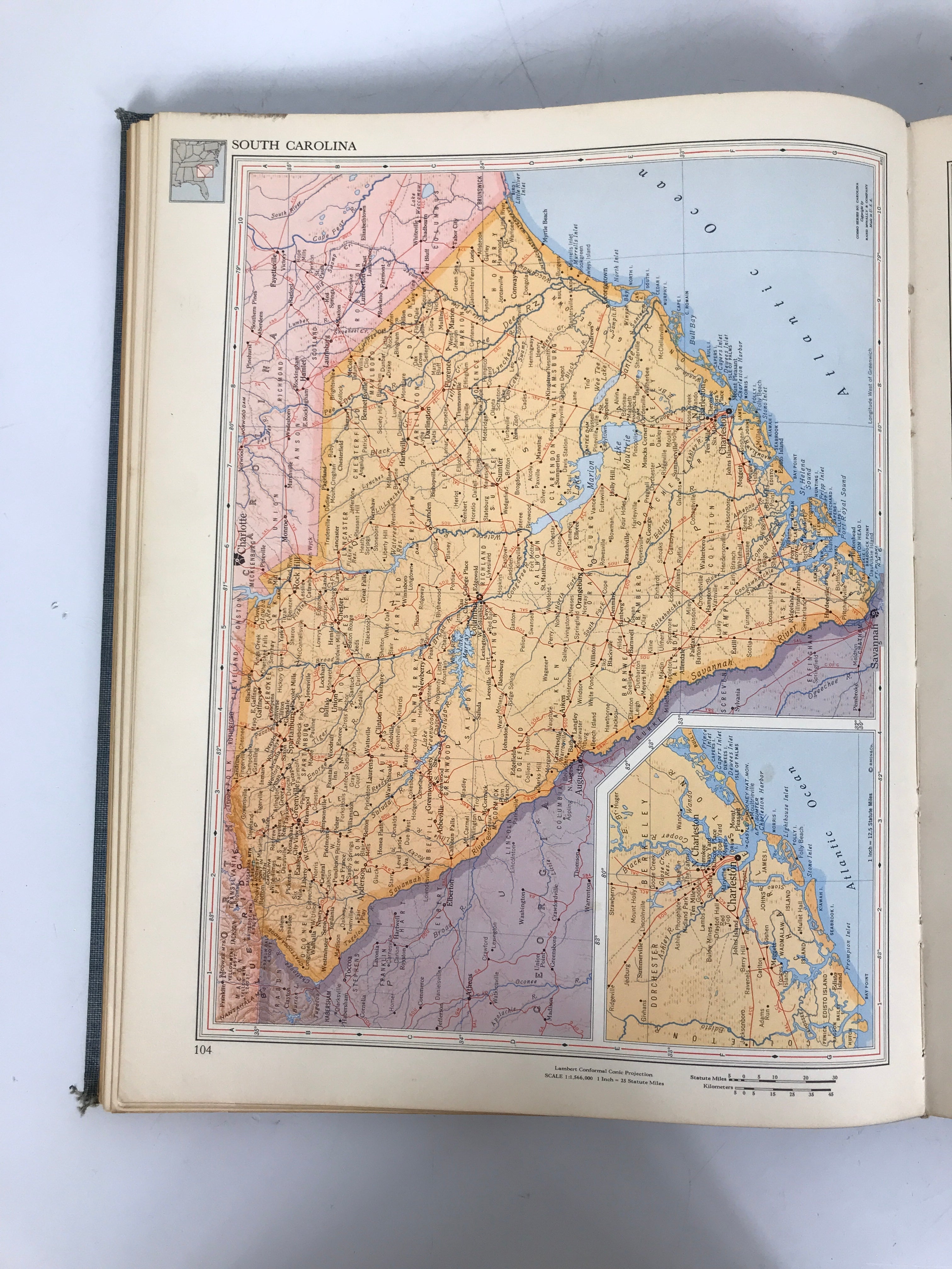 Rand McNally-Cosmopolitan World Atlas 1949 HC Color Maps