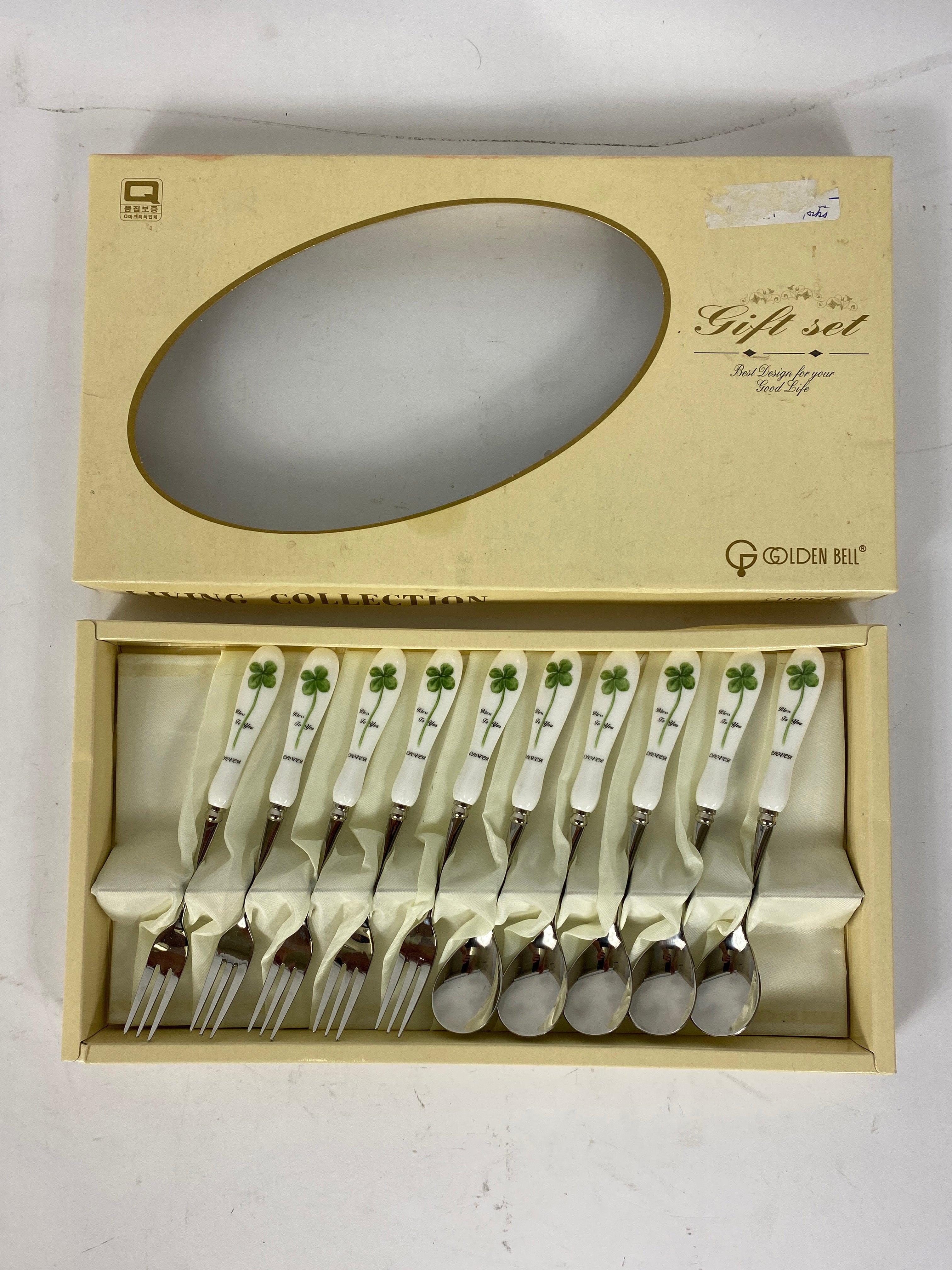 Vintage 10 Piece Tea Spoon & Tea Fork Boxed Gift Set