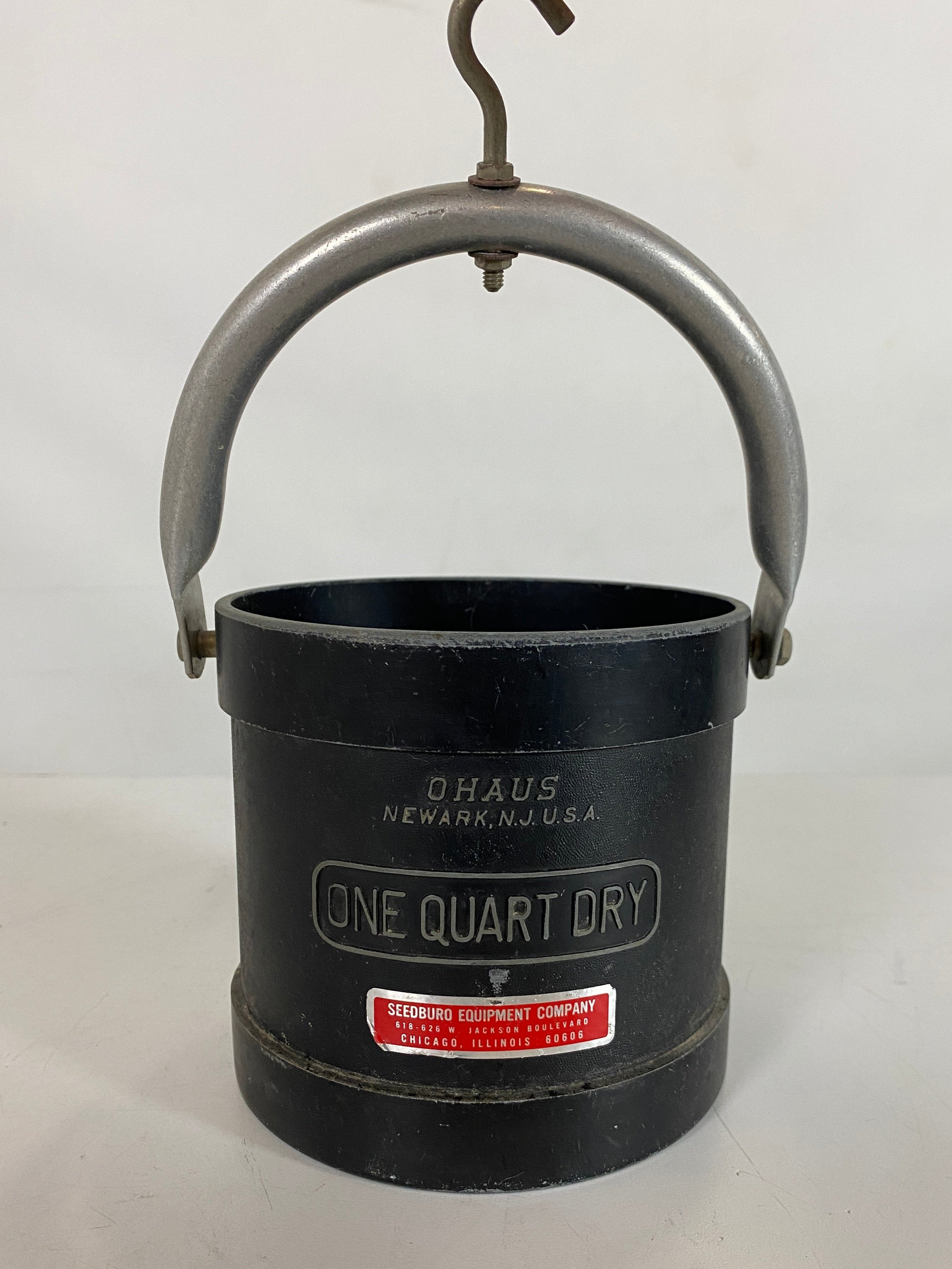 Antique Ohaus Grain Bushel Test Bucket- One Quart Dry