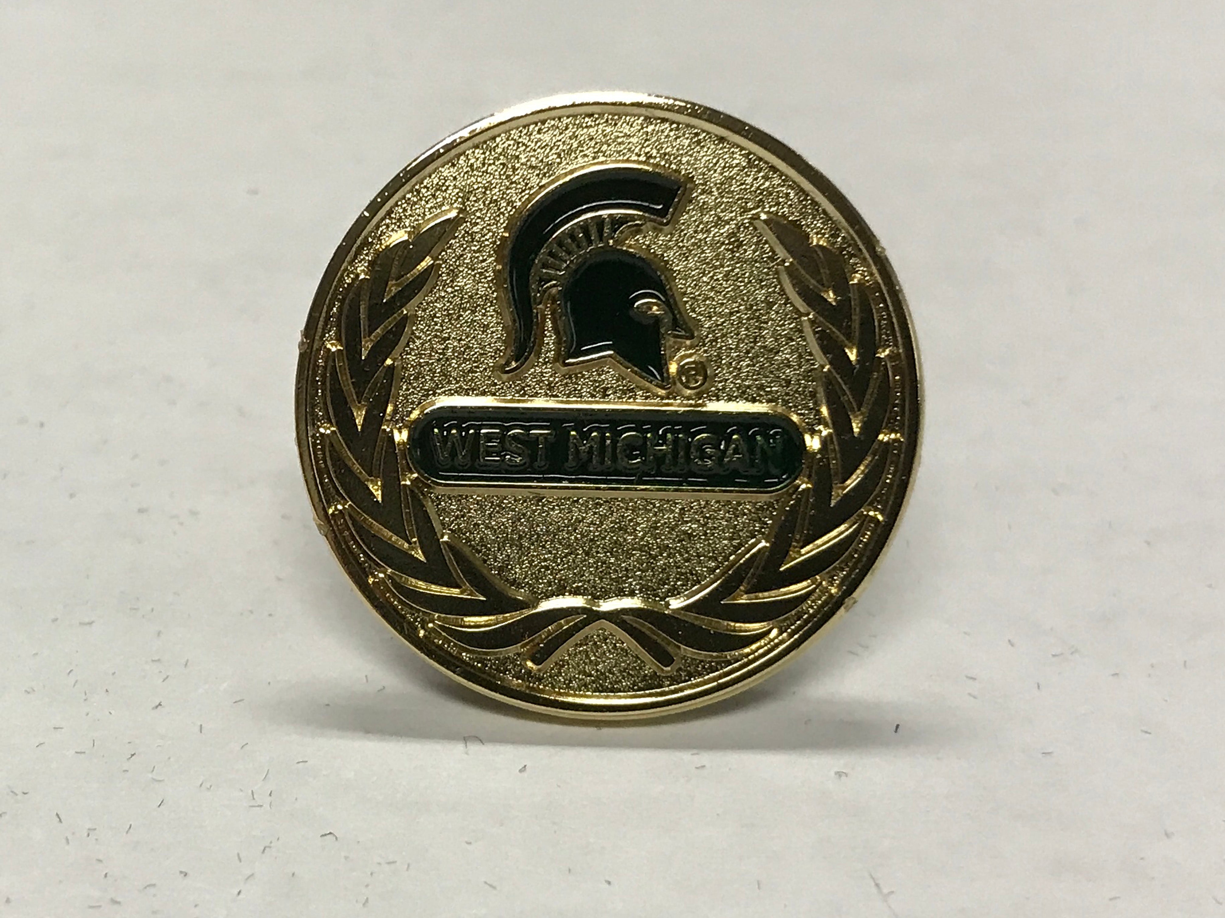MSU Spartan Head West Michigan Magnetic Lapel Pin