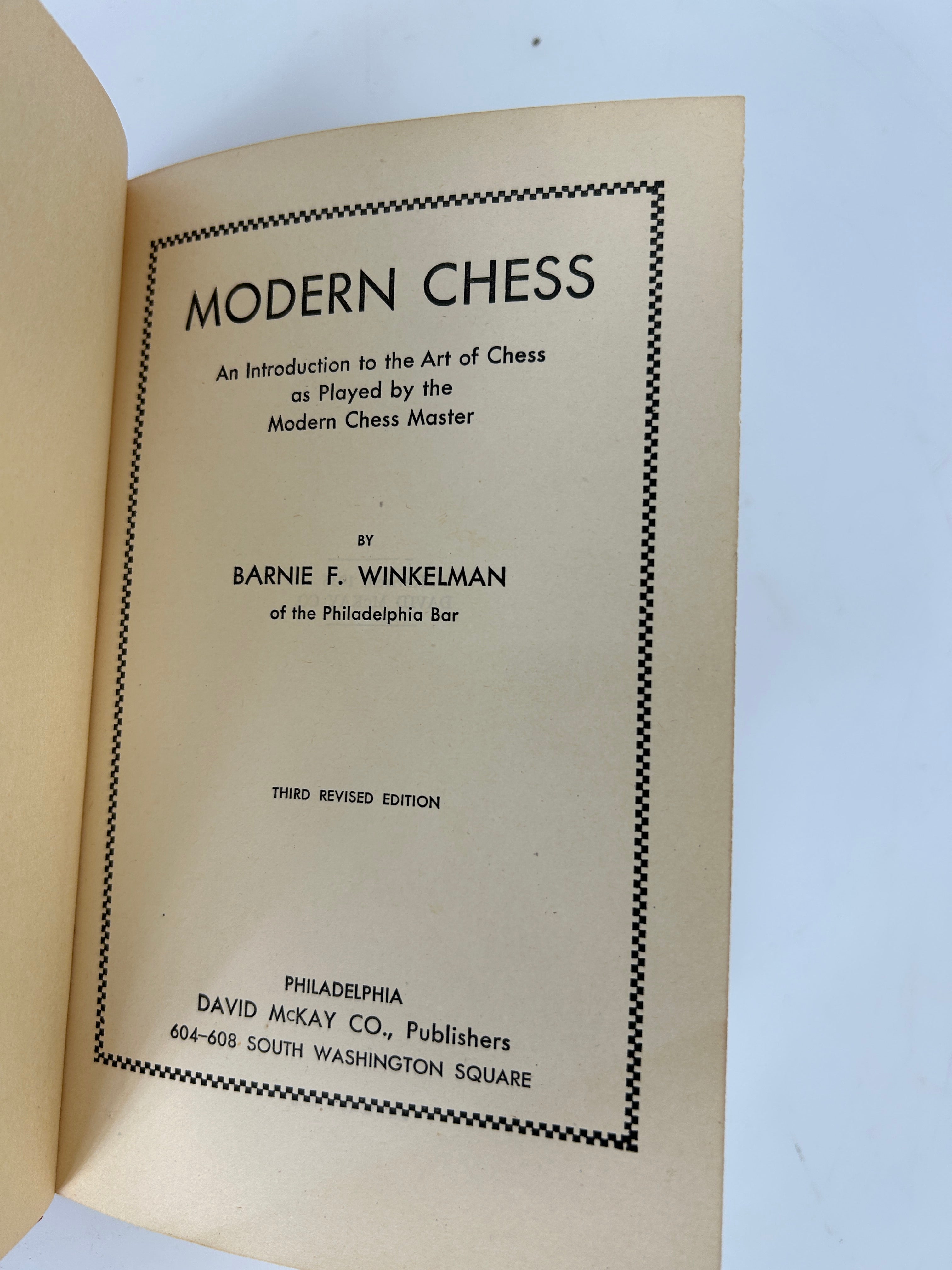 Modern Chess by Barnie F. Winkelman David McKay Co 1935 HC