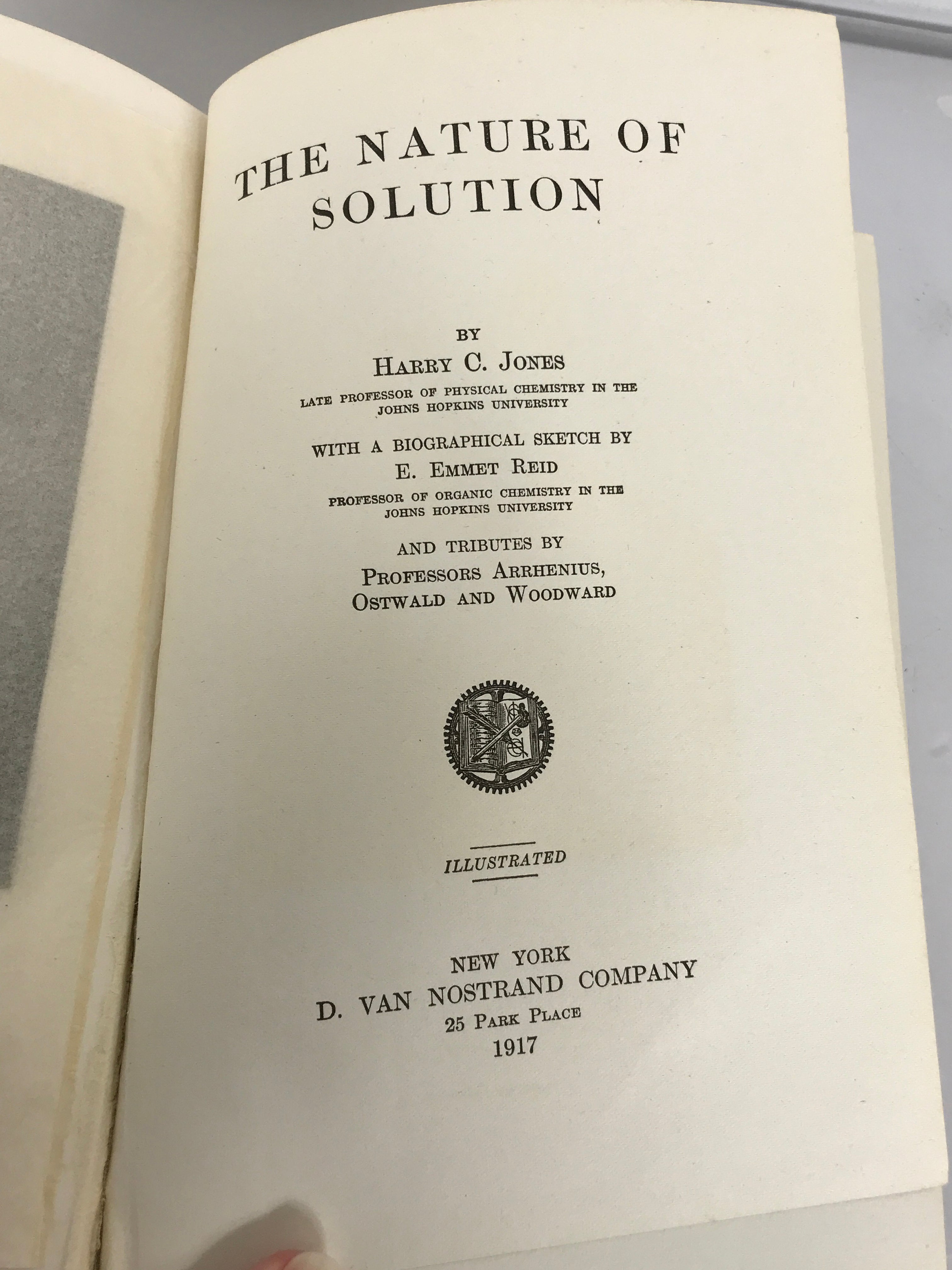 The Nature of Solution by Harry C. Jones 1917 HC Antique