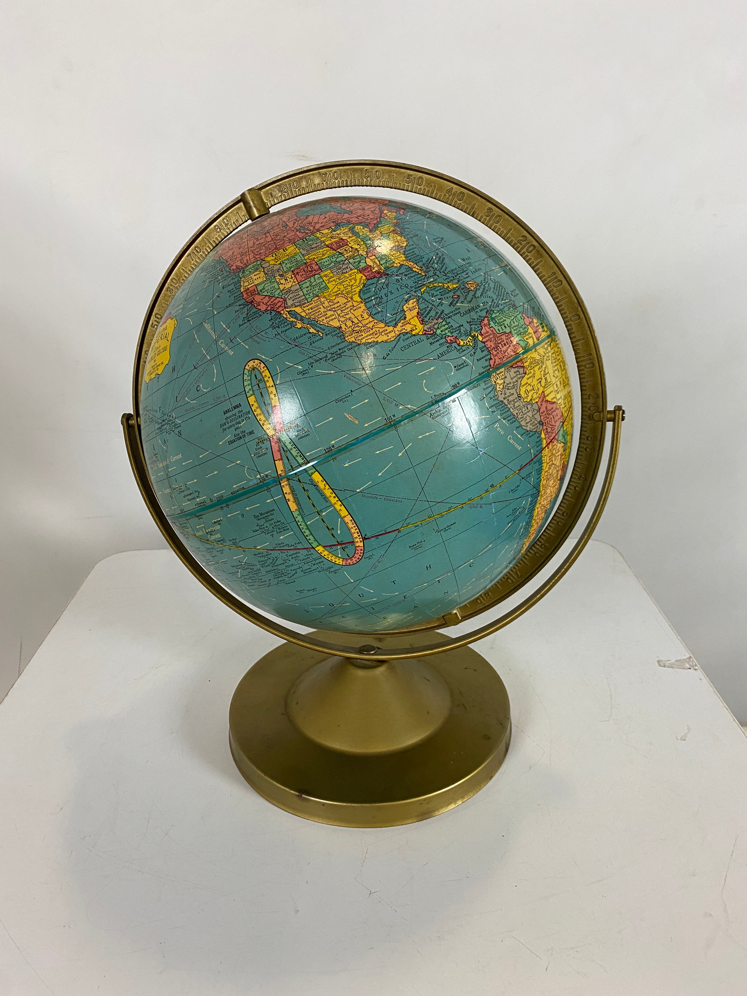 1990's Cram's Imperial World Globe 12" with Metal Base