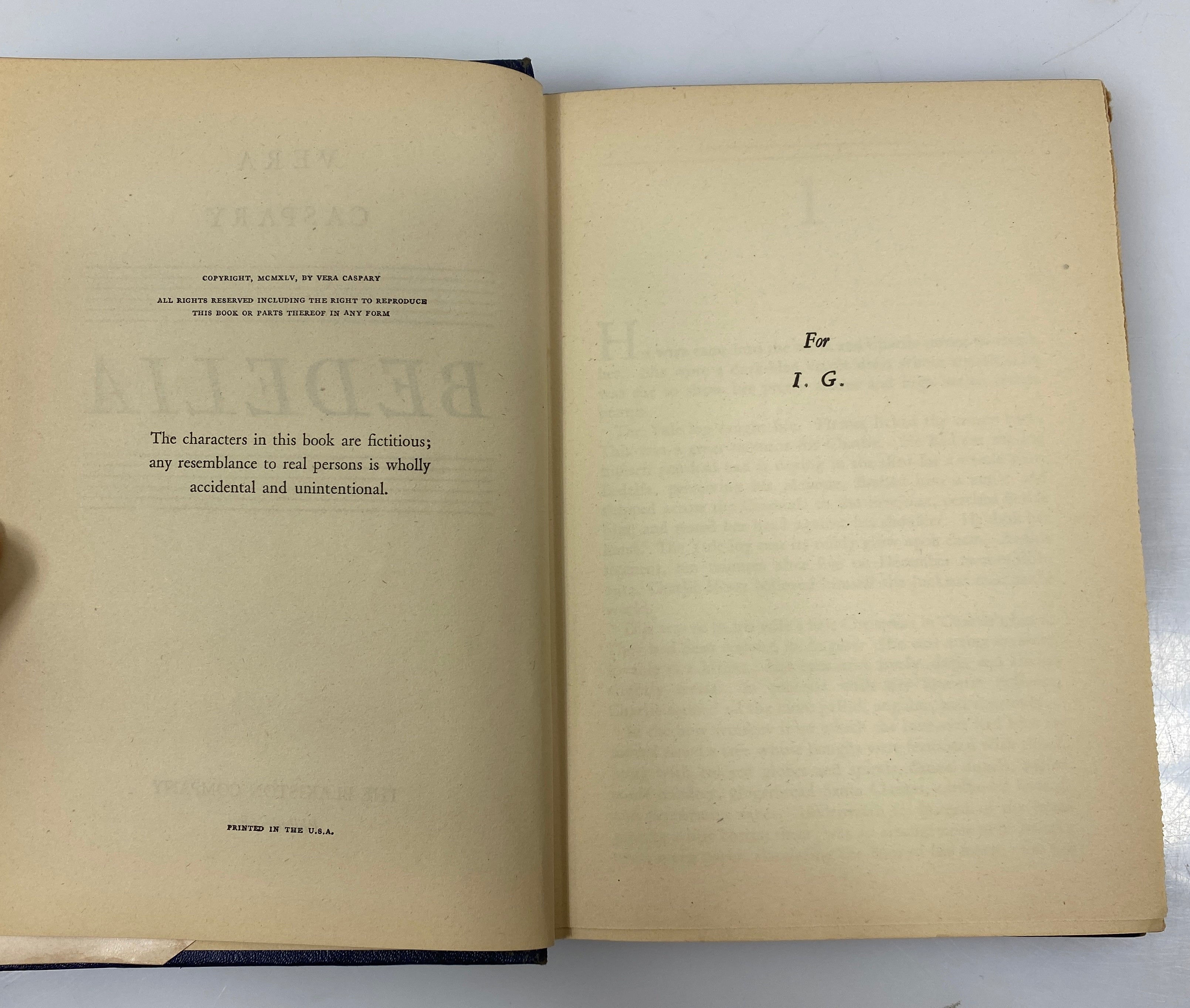 Bedelia by Vera Caspary 1945 HCDJ