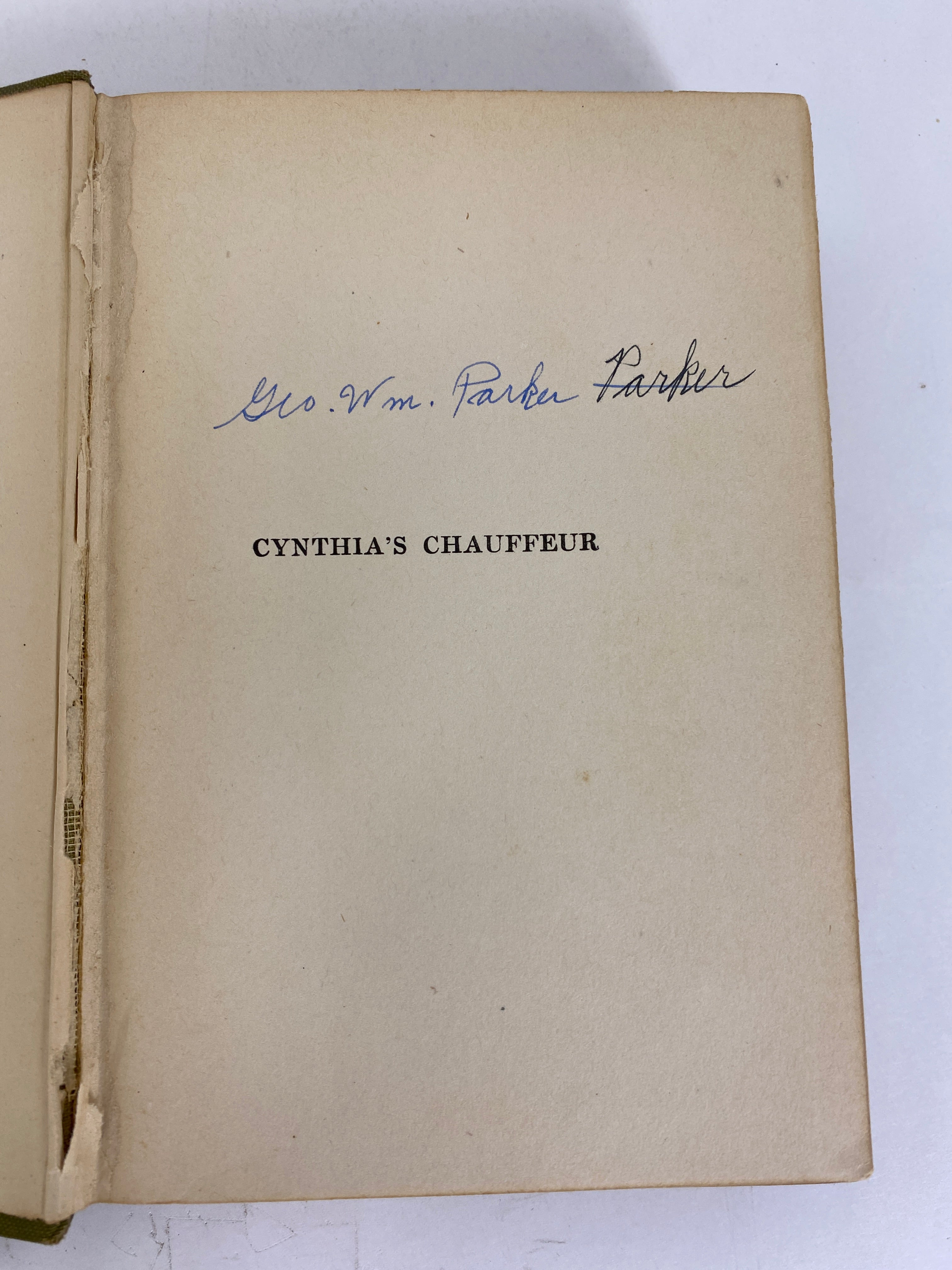 Cynthia's Chauffeur by Louis Tracy 1910 HC Antique Romantic Fiction