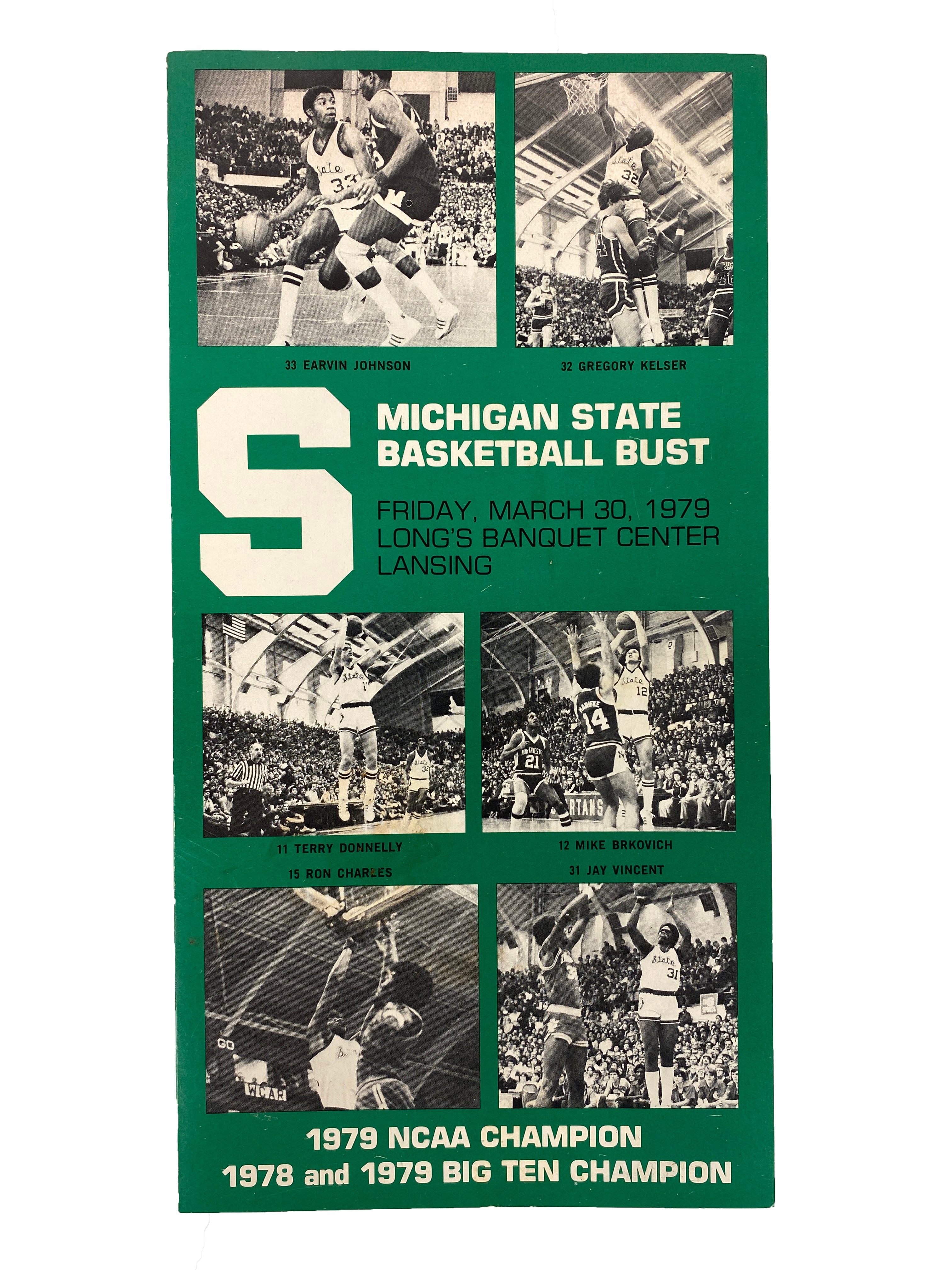 Michigan State Basketball Bust March 30, 1979 Program #1 With Tickets