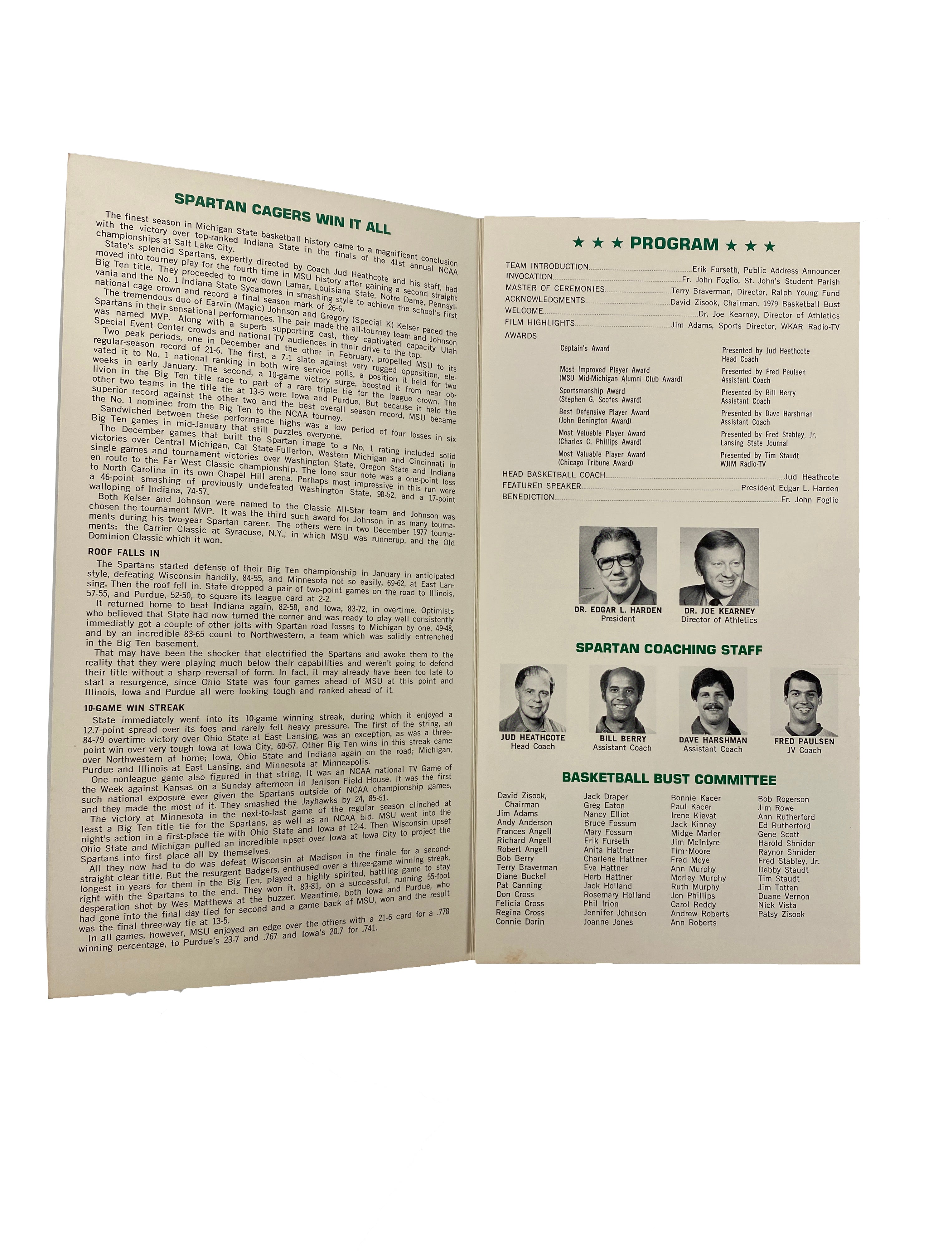 Michigan State Basketball Bust March 30, 1979 Program #3