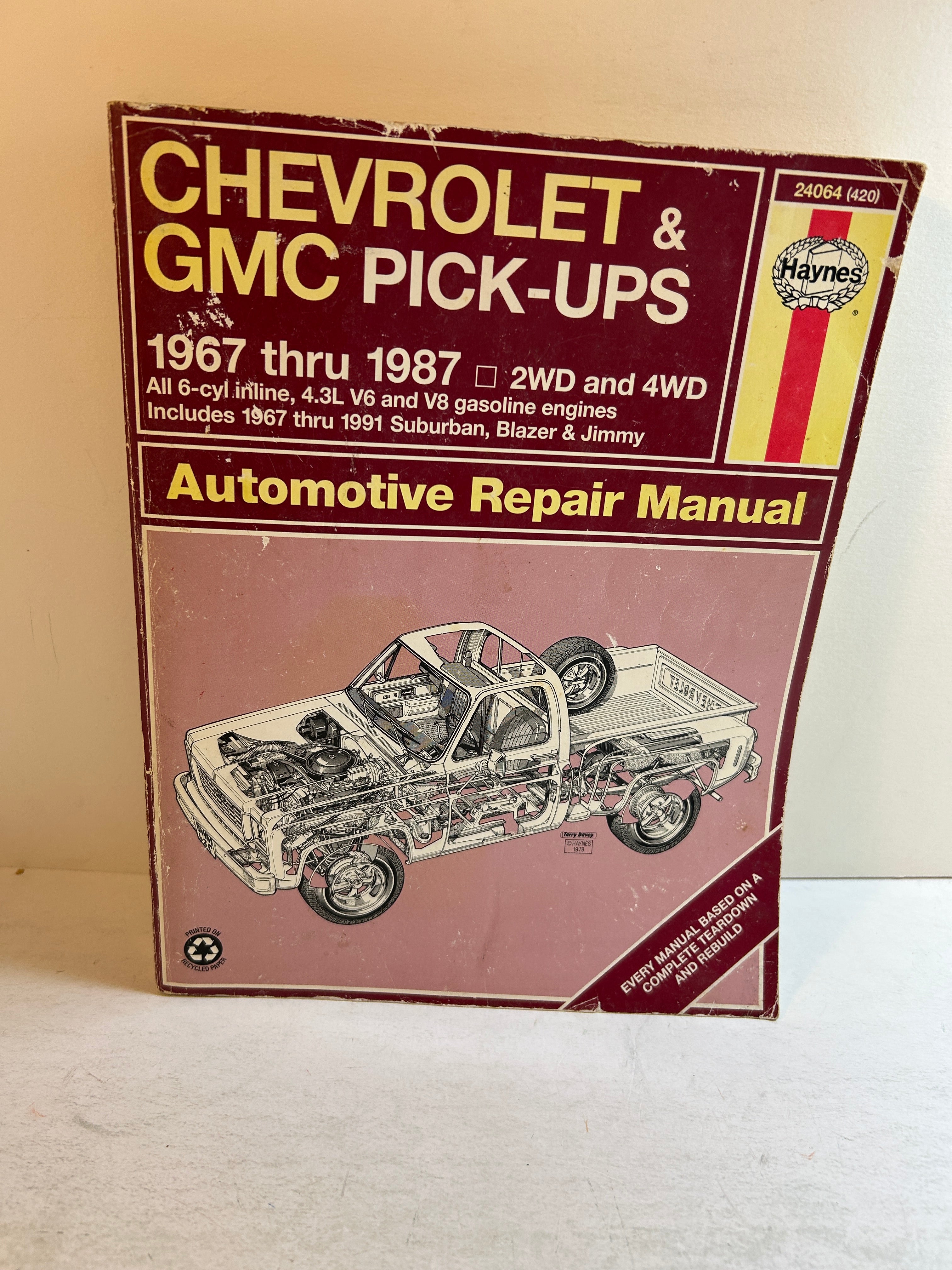 Chevy & GMC 4 3L & V* Pick-ups 1967-1987 Haynes Repair Manual by John Haynes SC