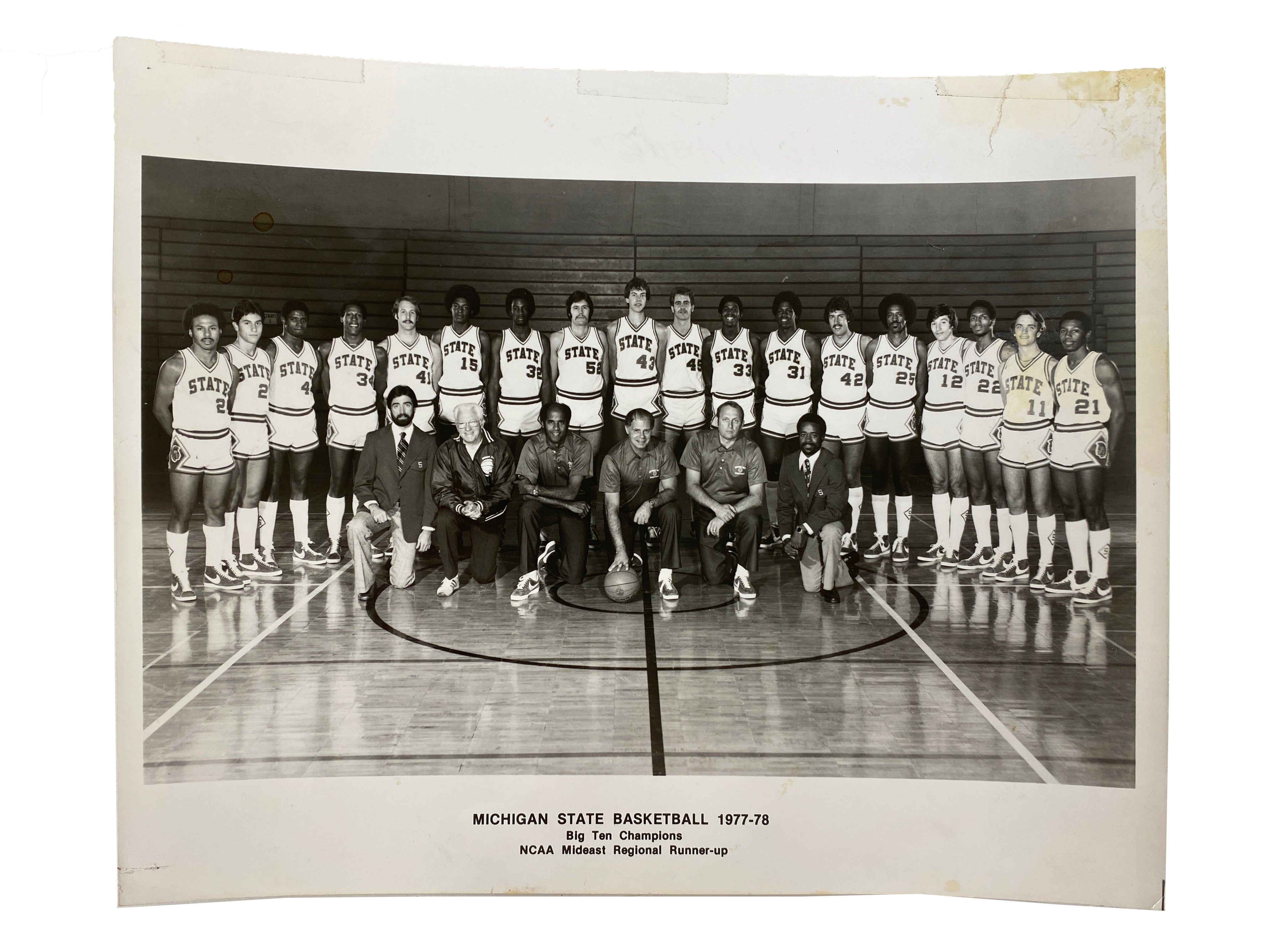 Michigan State Basketball 1977-1978 Team Photo Autographed Earvin Johnson Greg Kelser