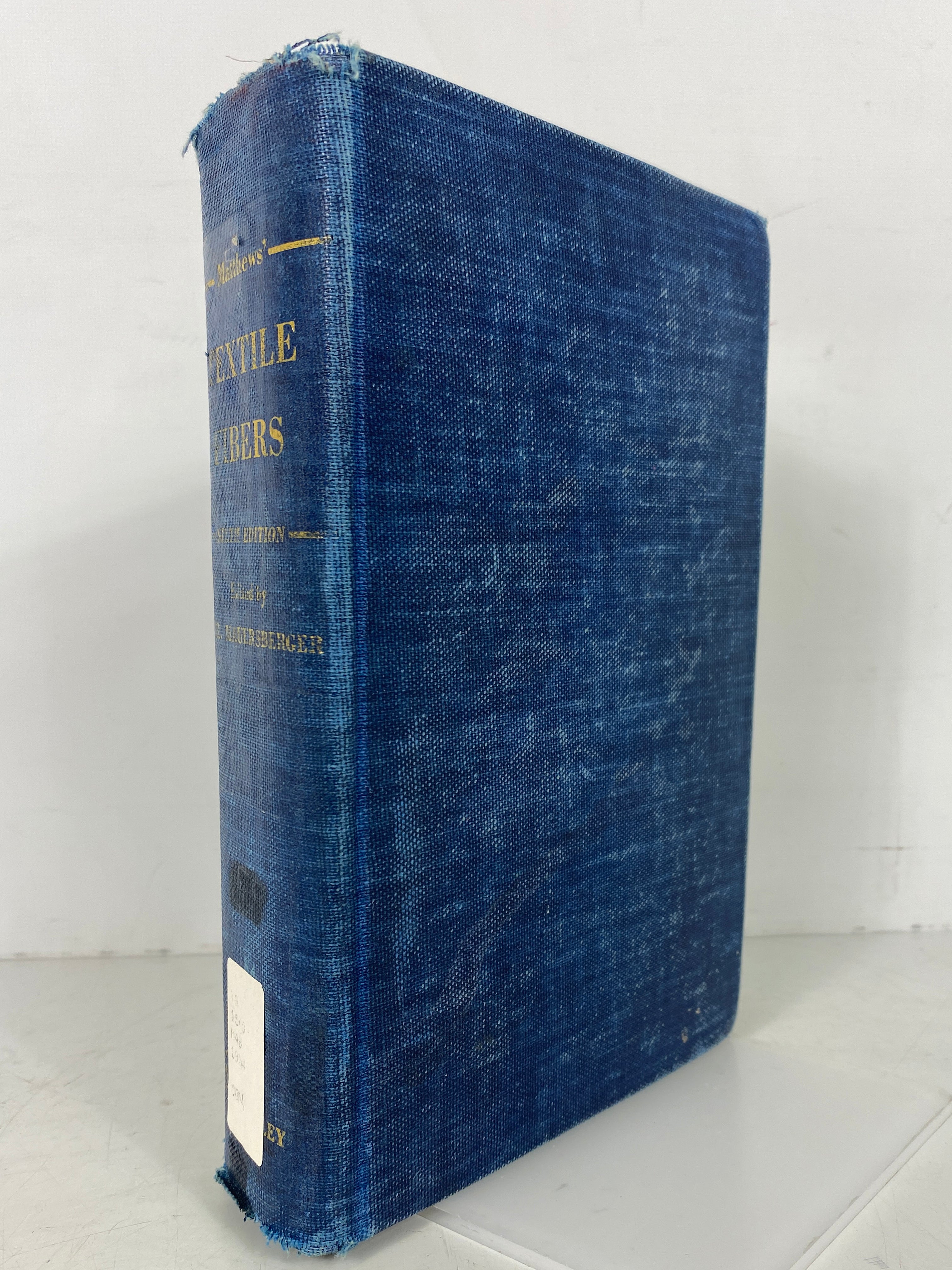 Matthews' Textile Fibers by Mauersberger 1954 John Wiley & Sons Ex-Library HC