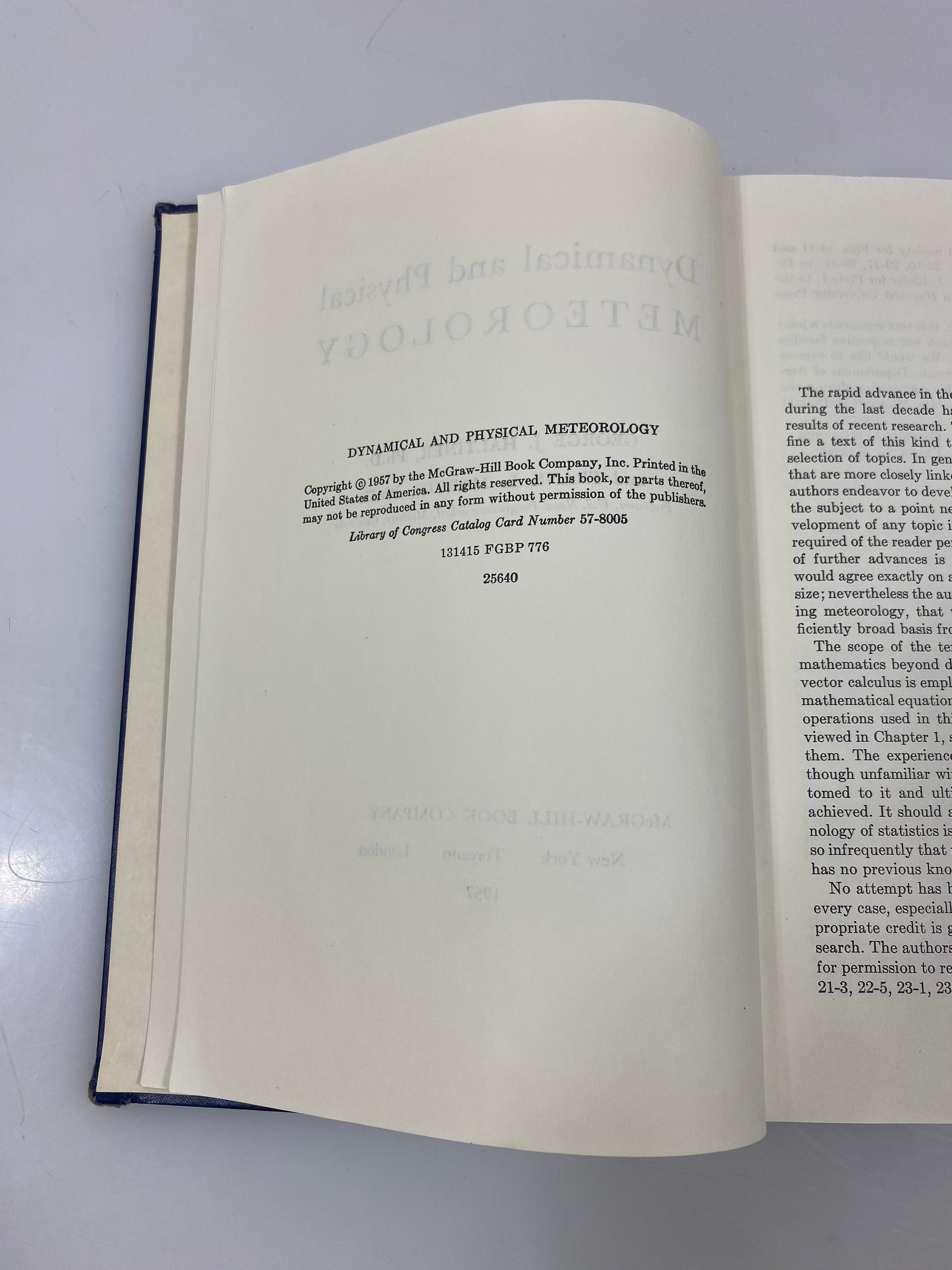 Dynamical and Physical Meteorology by Haltiner/Martin 1957 HC