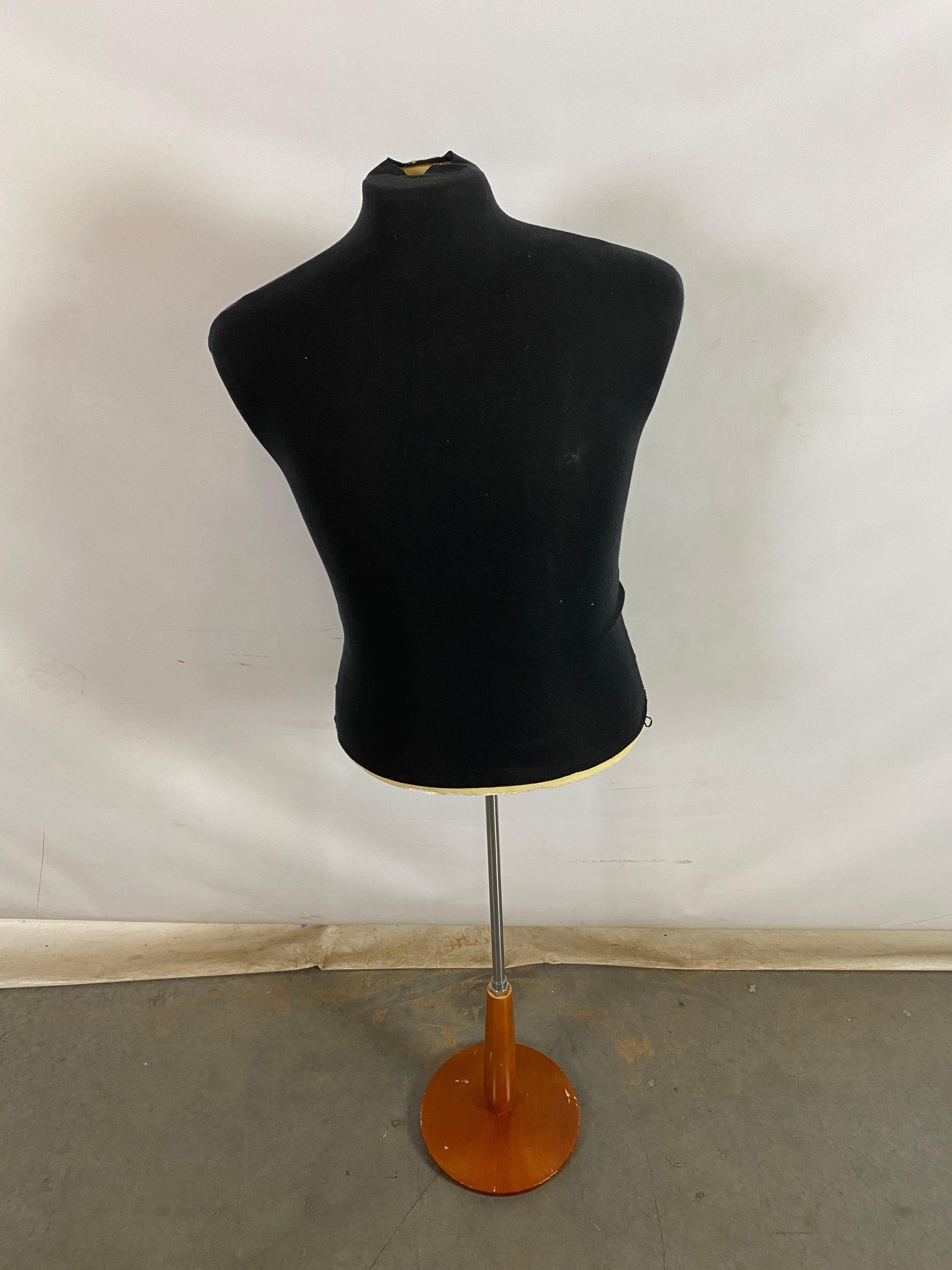 Upper Male Torso Mannequin w/ Wooden Stand