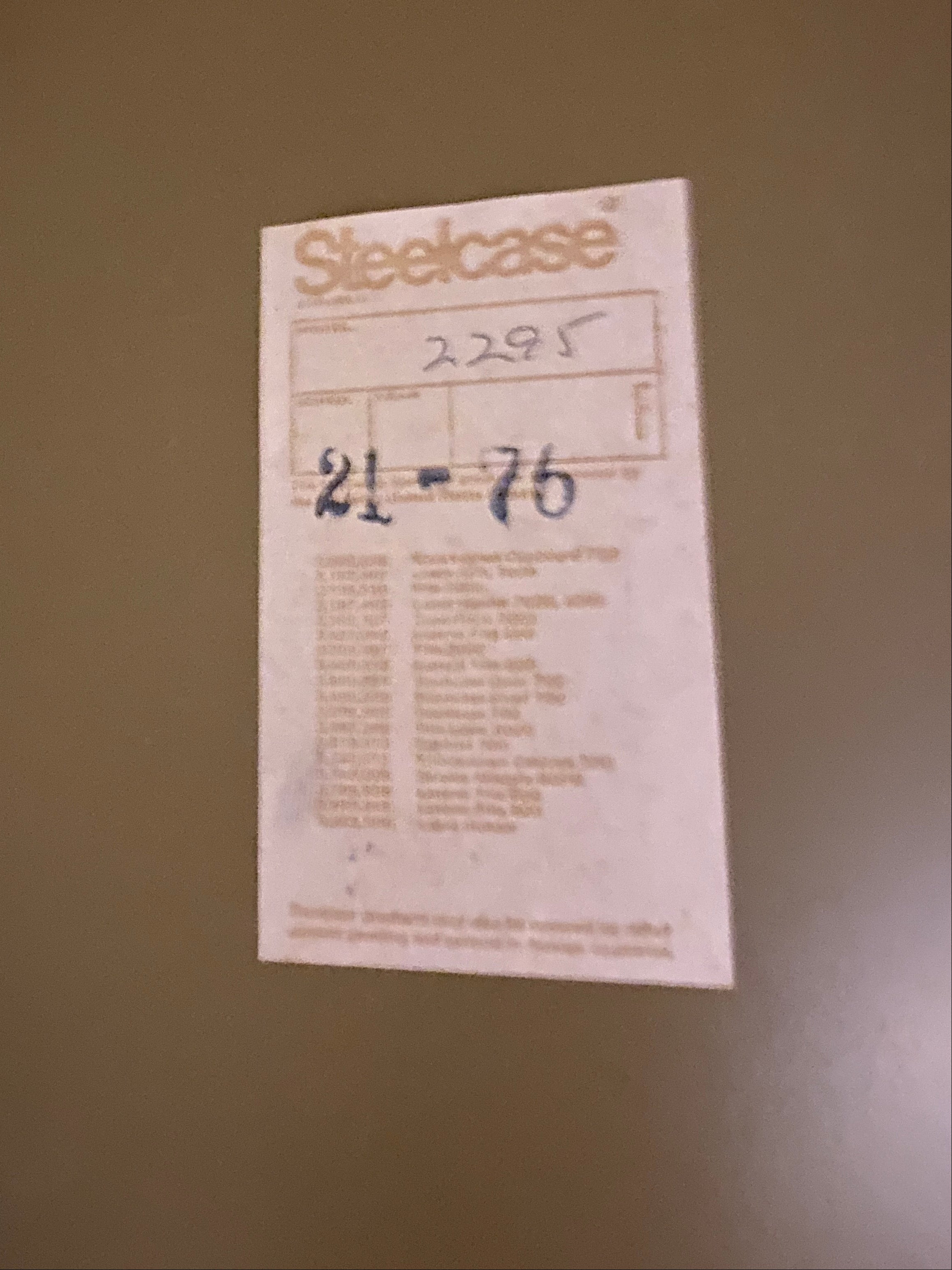 Steelcase #2295 Olive Adjustable 3 Tier Shelf