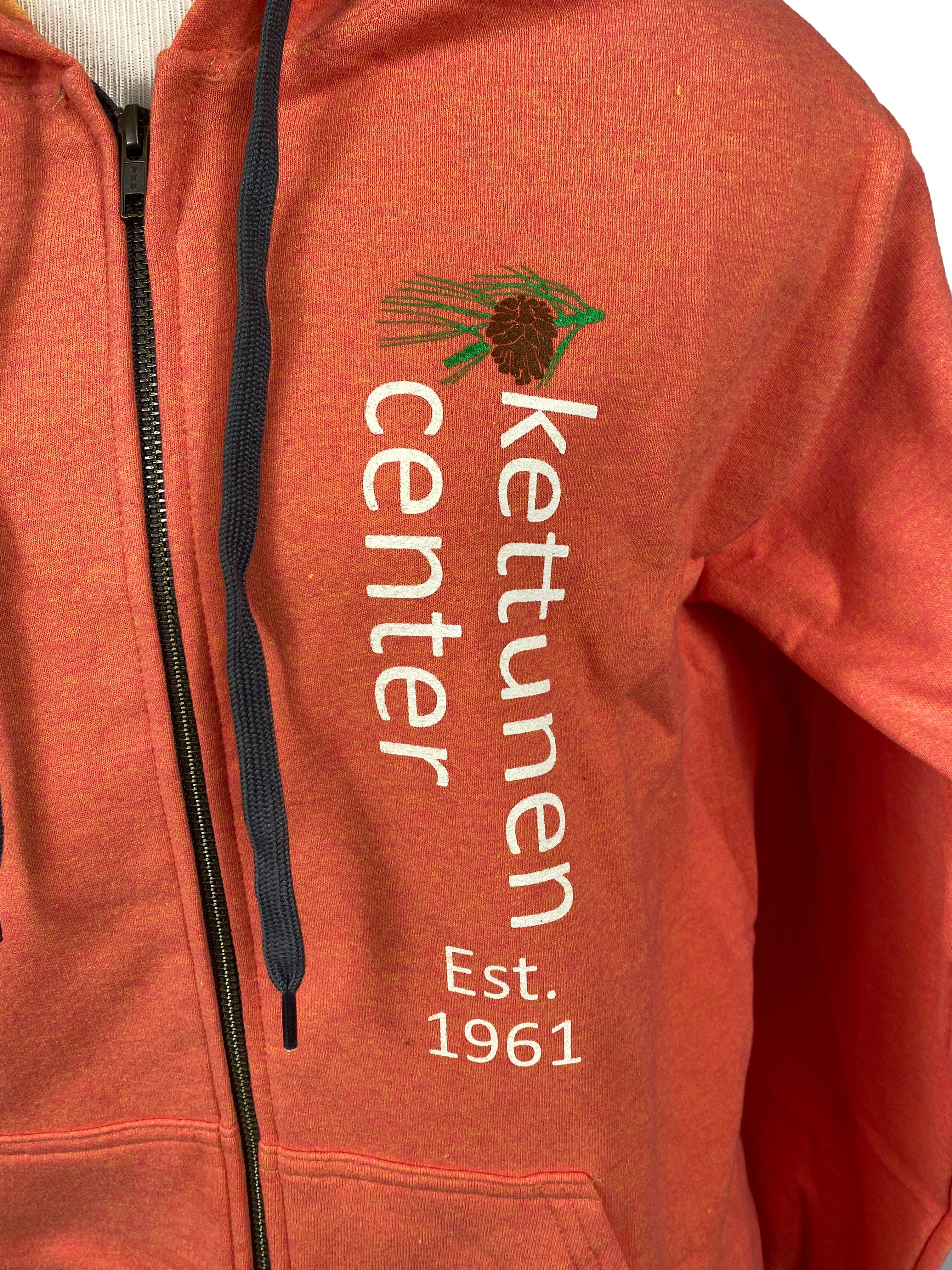 Kettunen Center Orange Pine Cone Zip Up Size Small