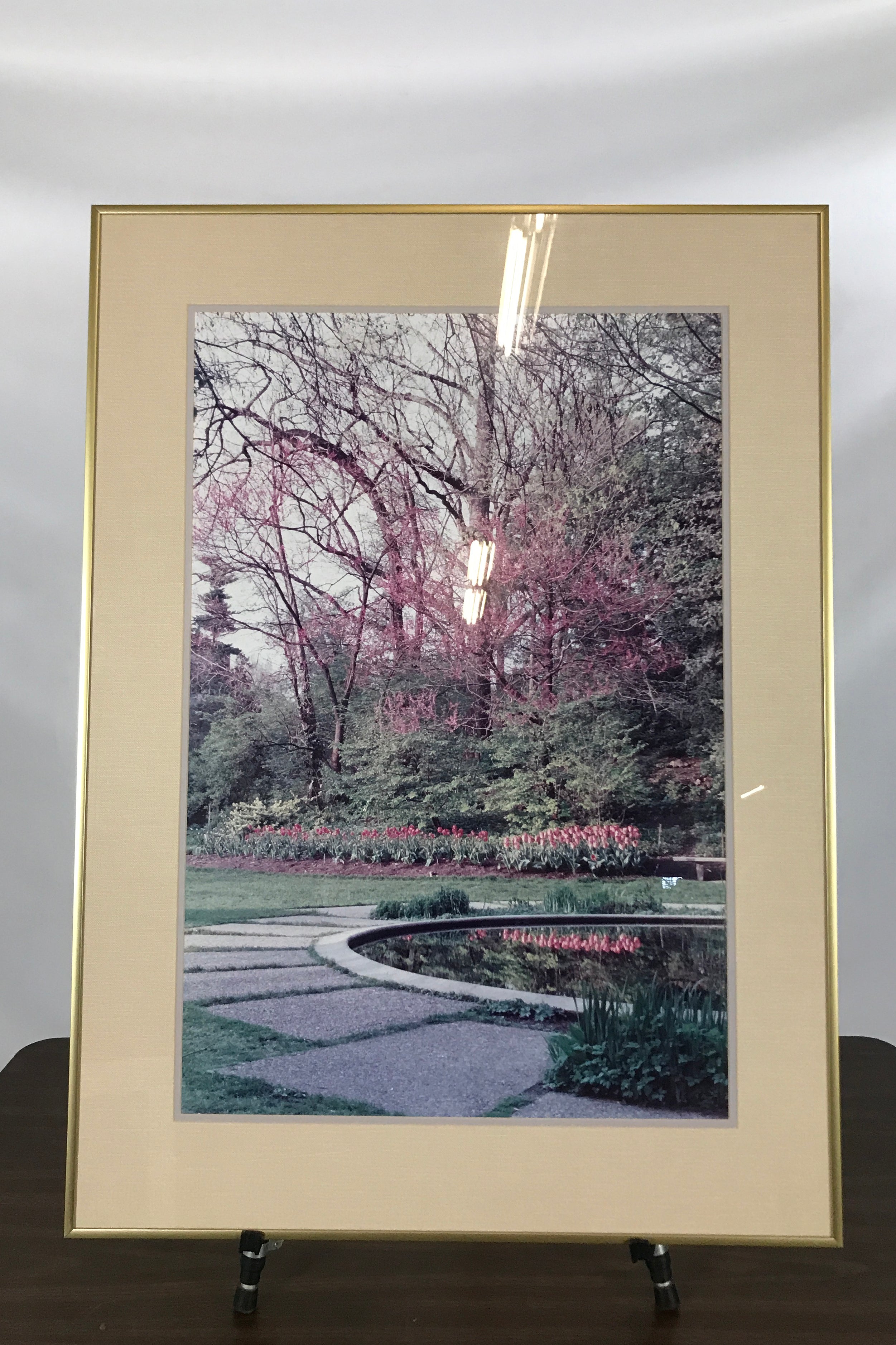 Garden Landscape Portrait Gold Framed