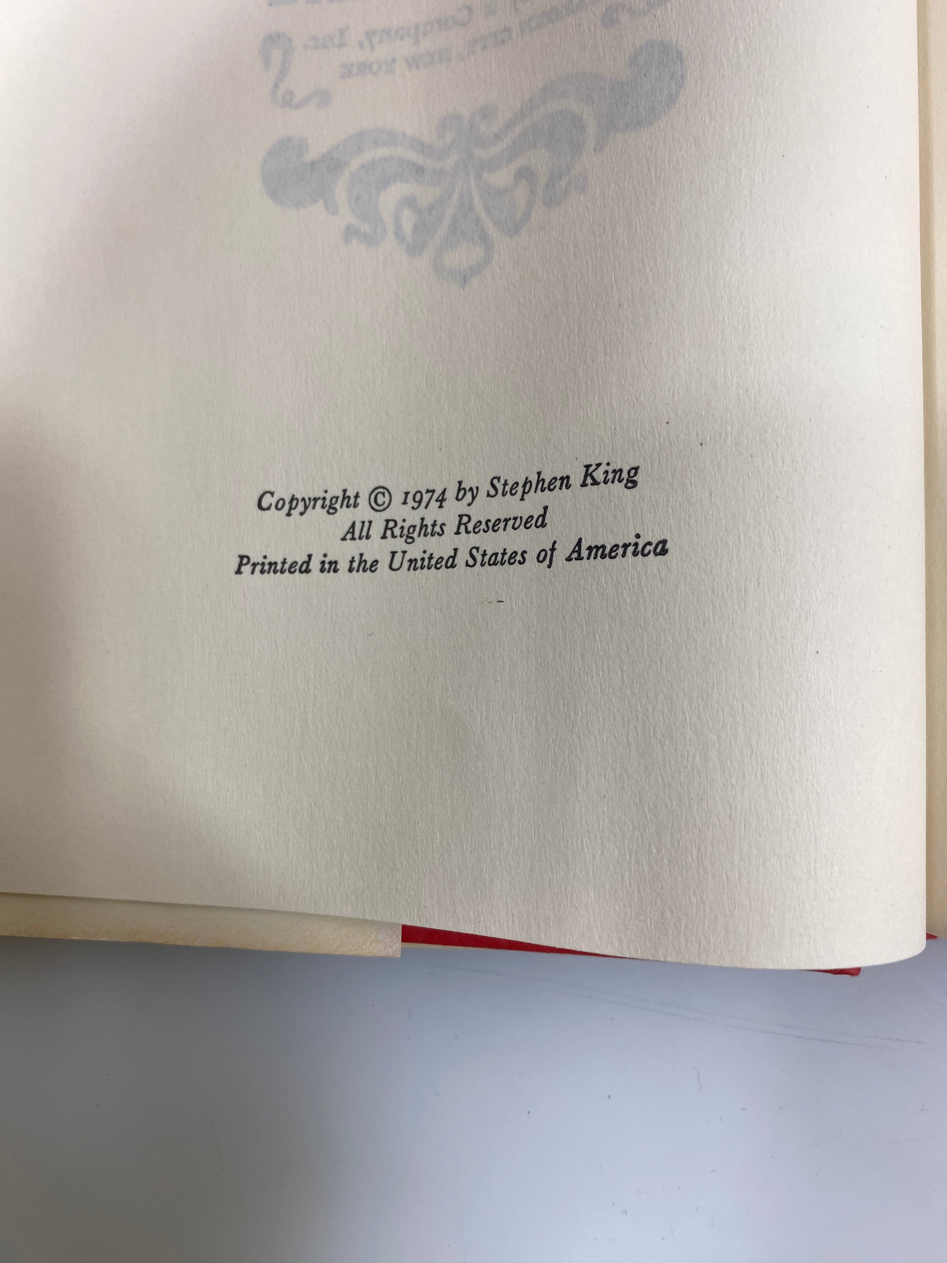 Carrie by Stephen King 1974 HCDJ