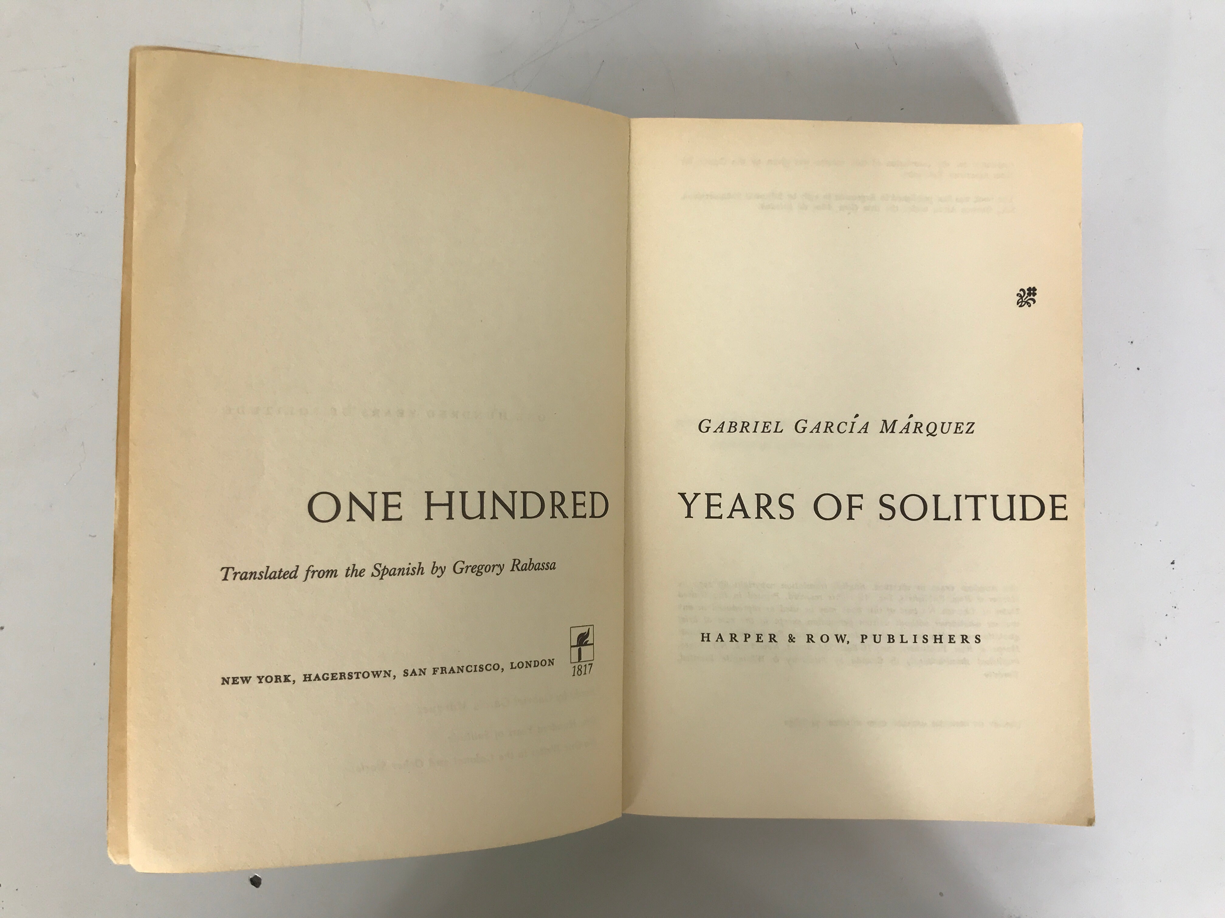 Gabriel Garcia Marquez One Hundred Years of Solitude 1970 Vintage SC