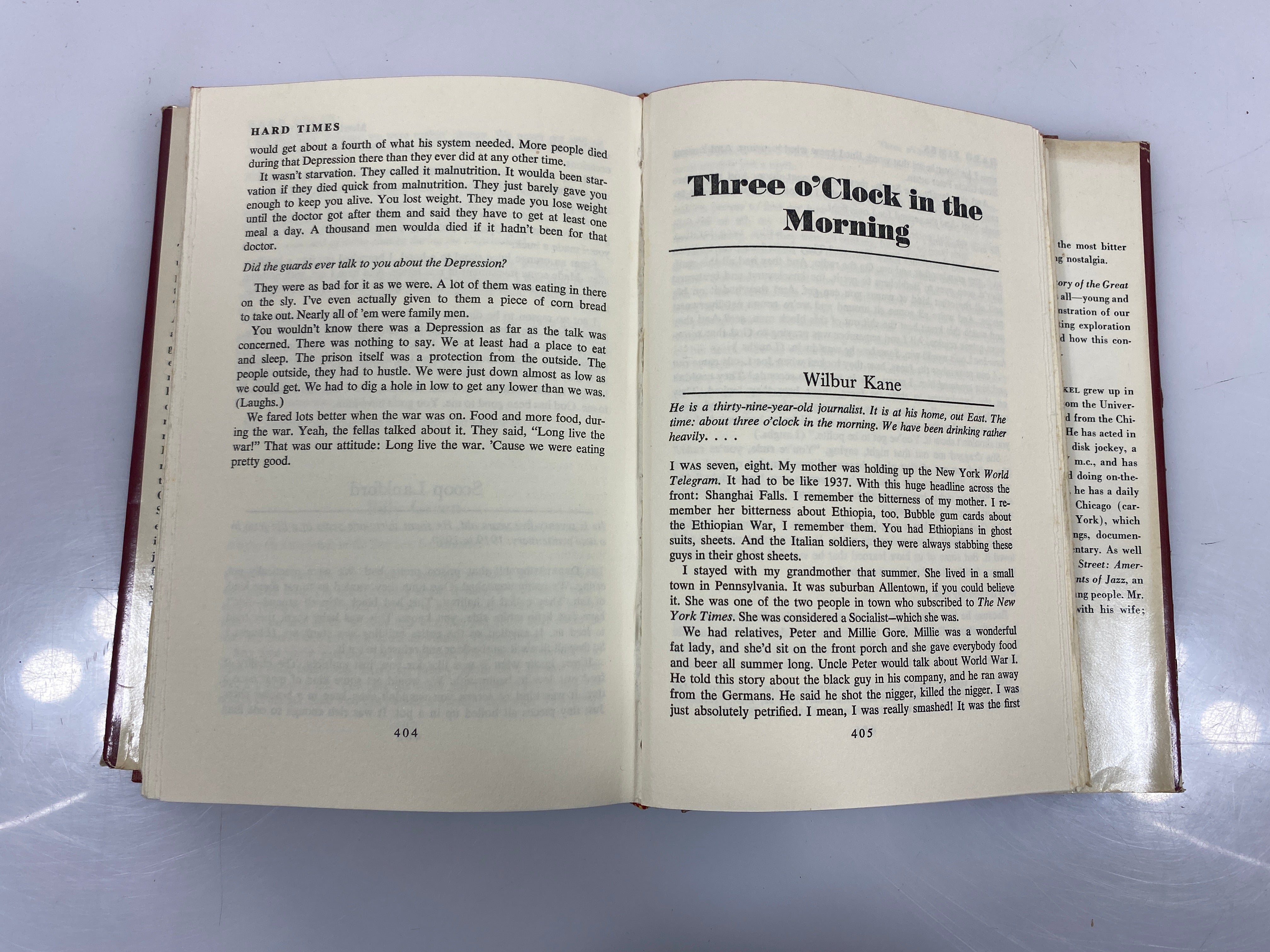 Hard Times: An Oral History of the Great Depression Terkel 1970 HCDJ