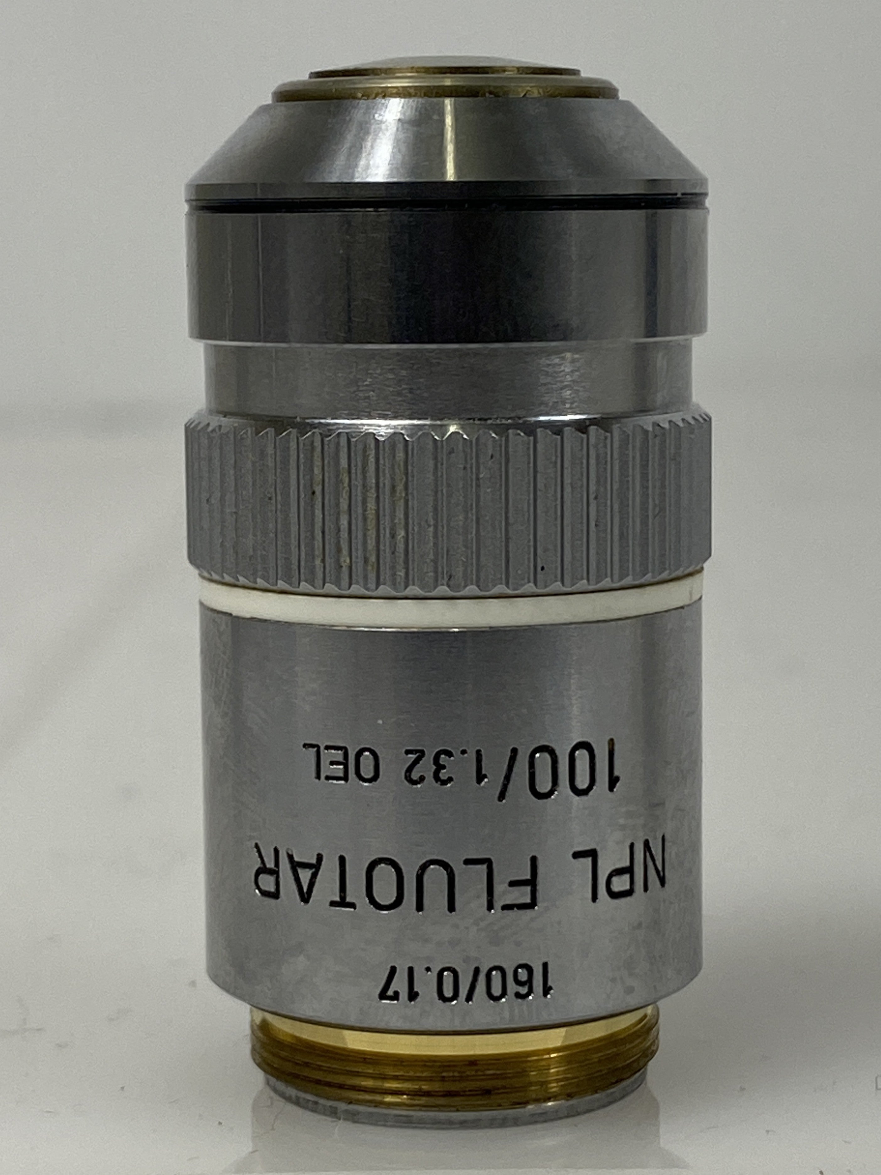 Leitz NPL Fluotar 100x Objective, 10/1.32 OEL 160/0.17 Microscope Objective Lens