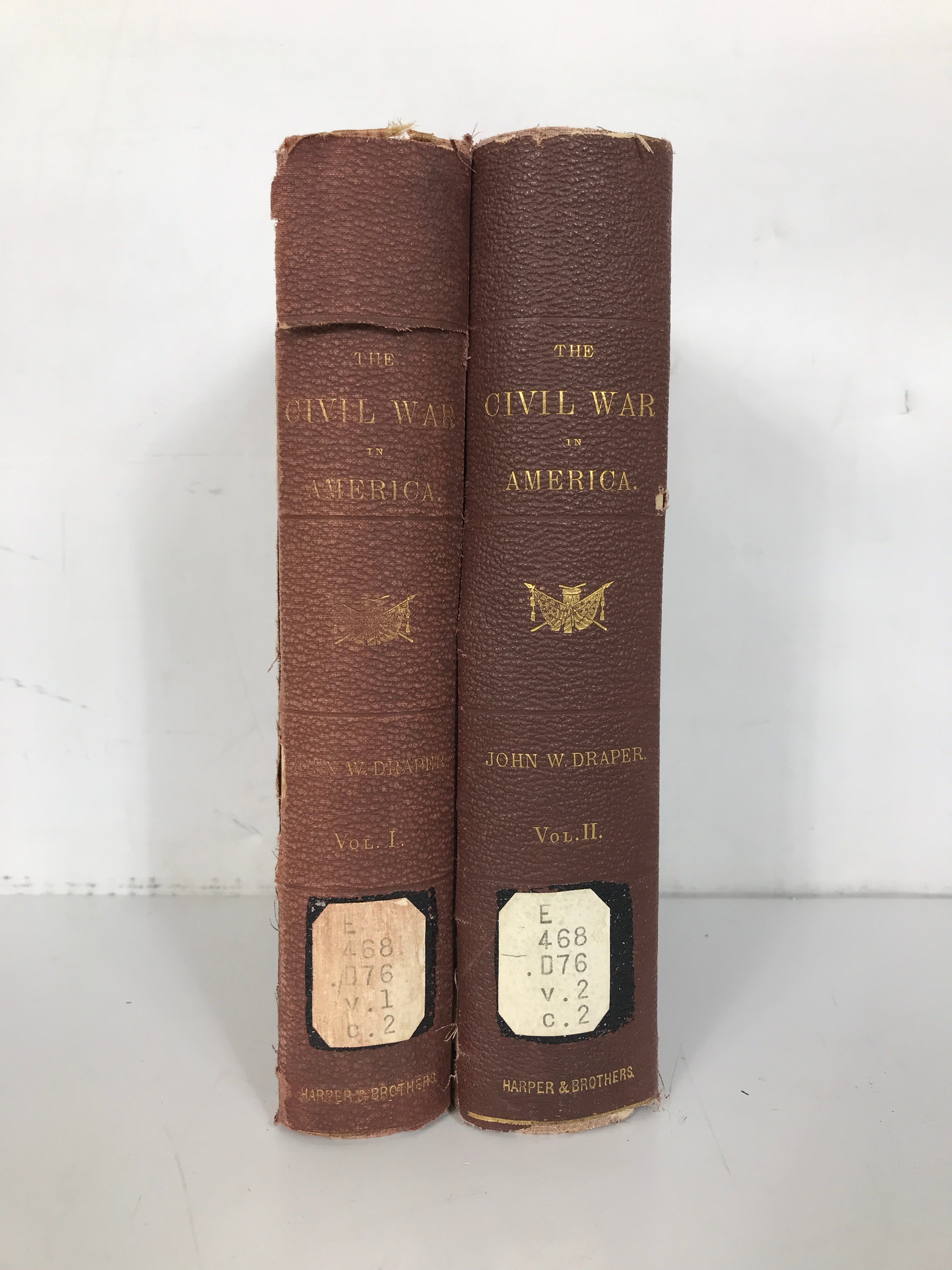 Vol I and II: The Civil War in America John Draper 1867 Ex-Library HC