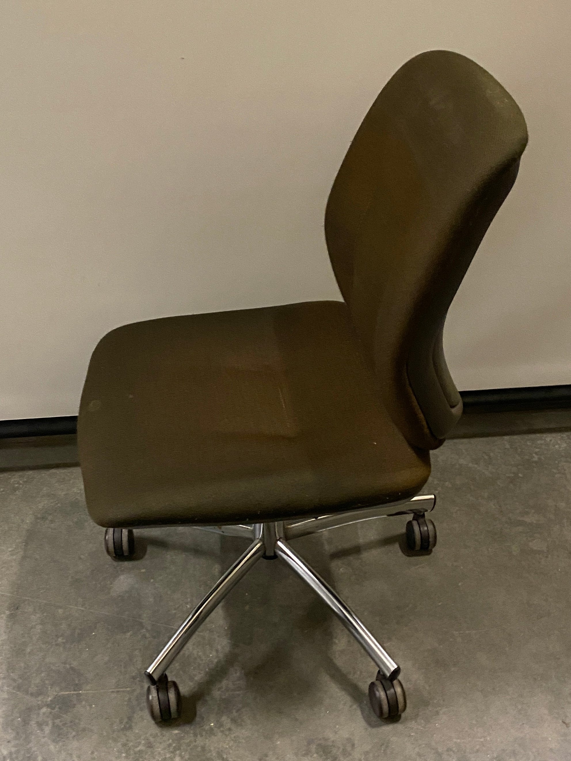 Steelcase Armless Brown Rolling Desk Chair
