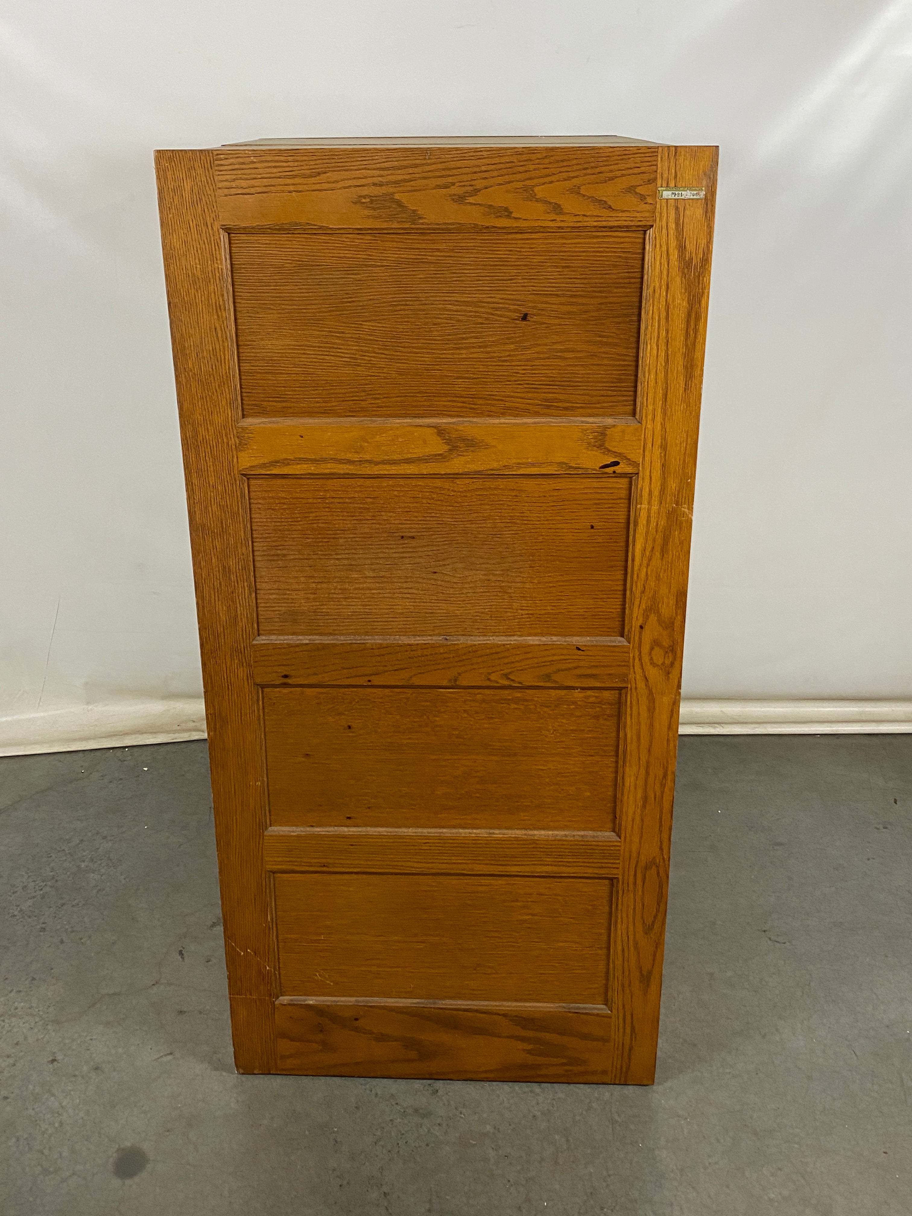 The Globe-Wernicke Co. Oak G25 VL Double Wooden Filing Cabinet