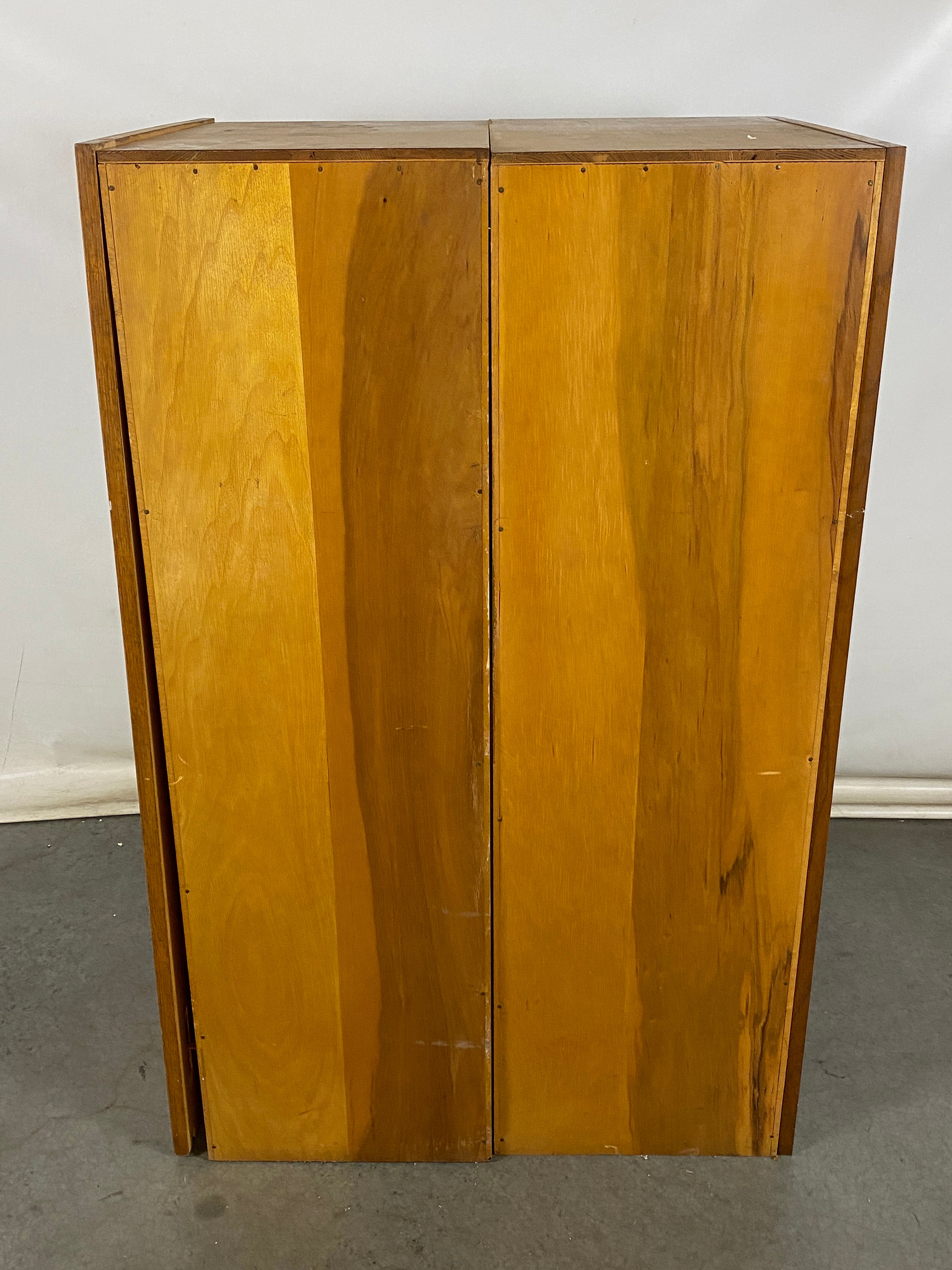 The Globe-Wernicke Co. Oak G25 VL Double Wooden Filing Cabinet