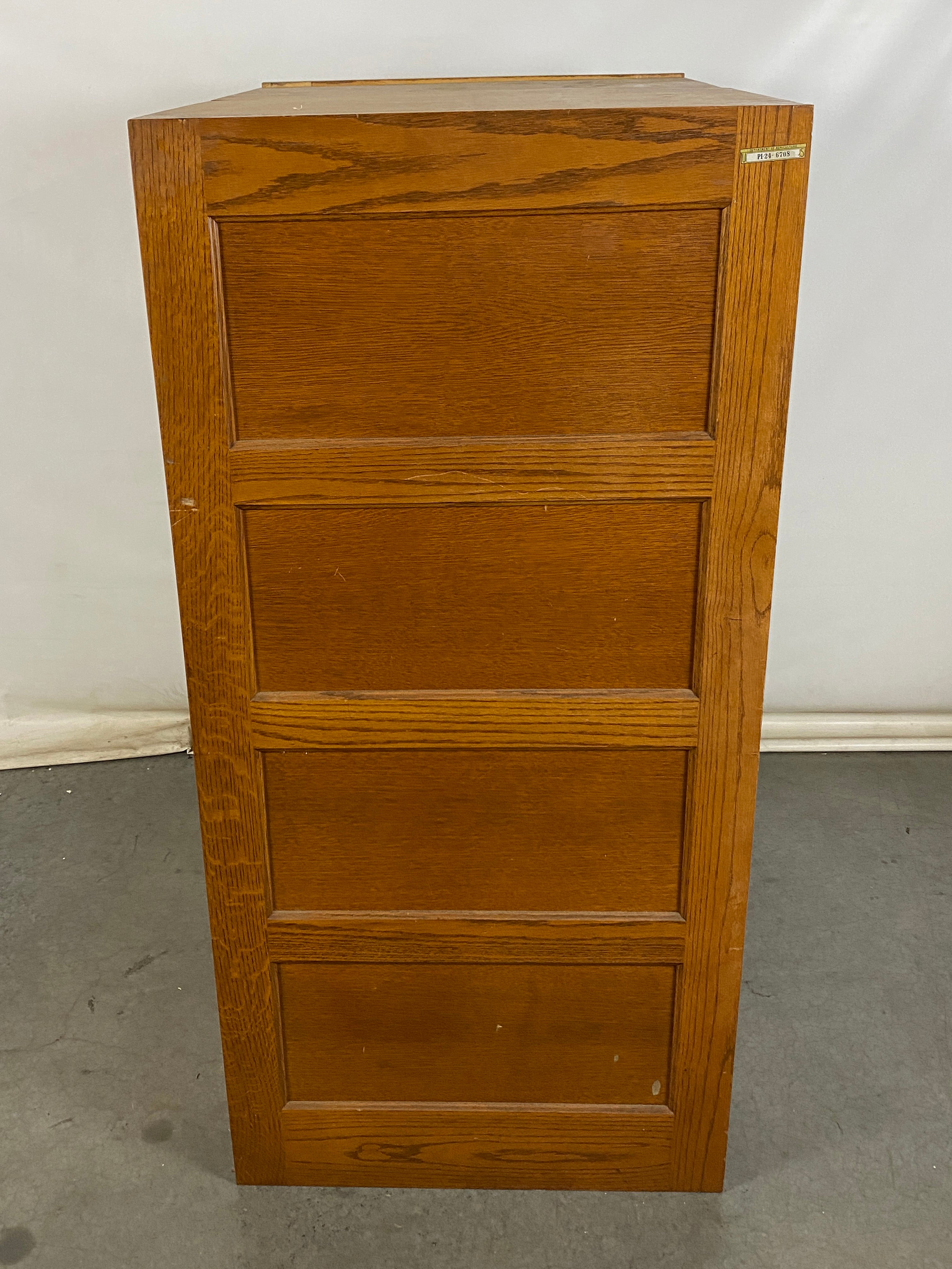 The Globe-Wernicke Co. Oak G25 VL Double Wooden Filing Cabinet