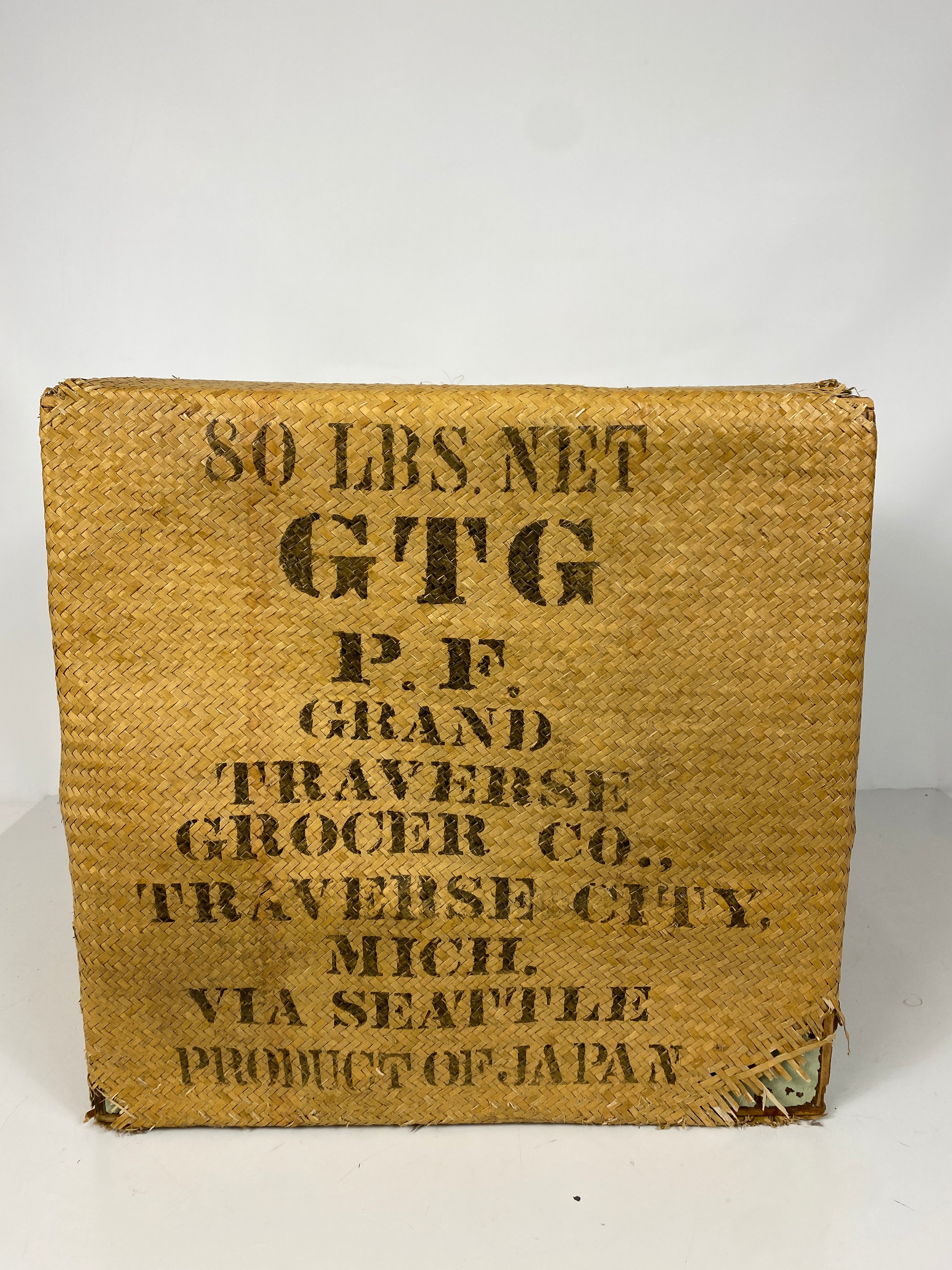 Antique Woven Sack Grand Traverse Grocer Co. Advertisement