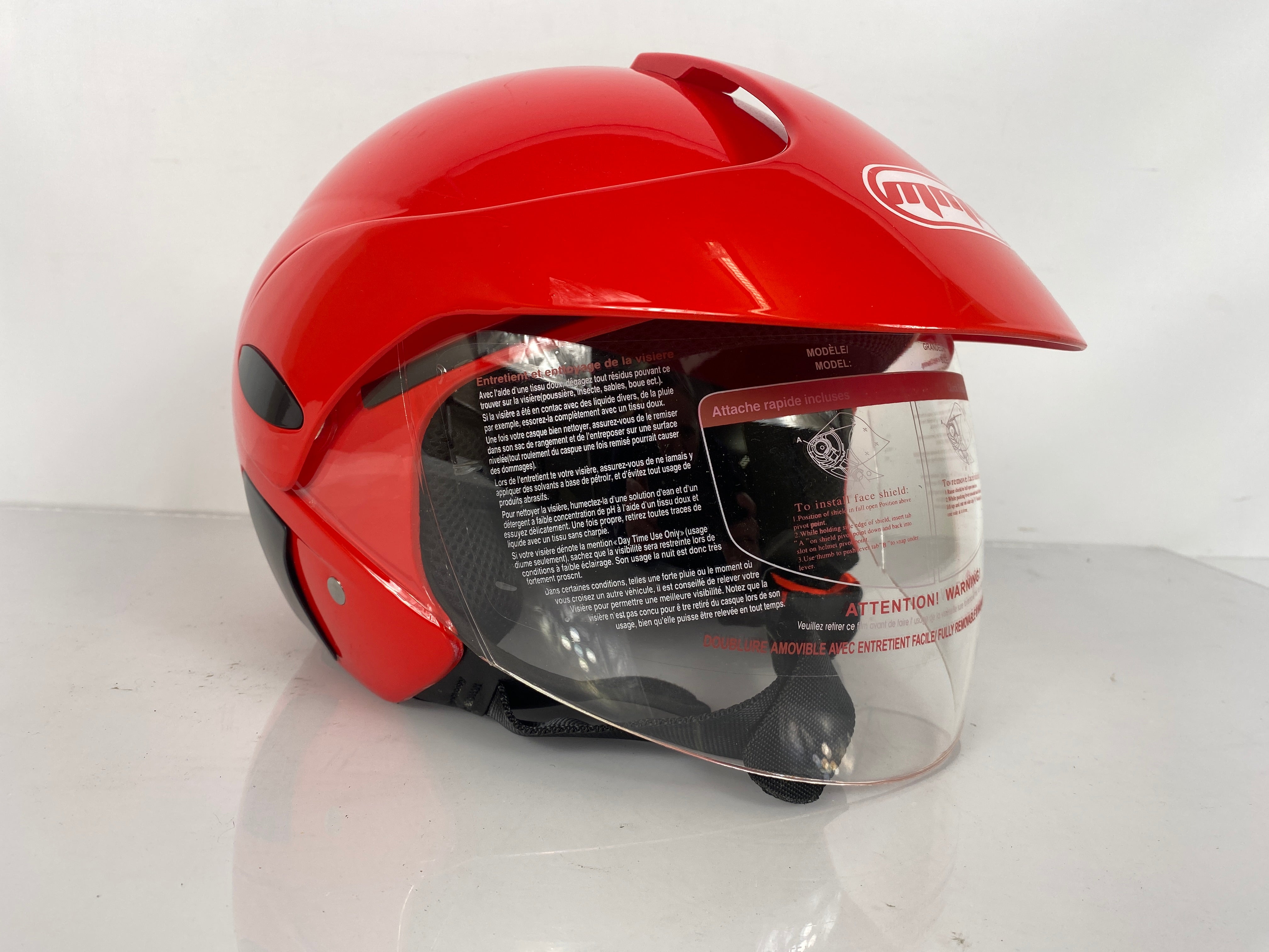 ModCycles Open Face MMG Helmet Red Size M