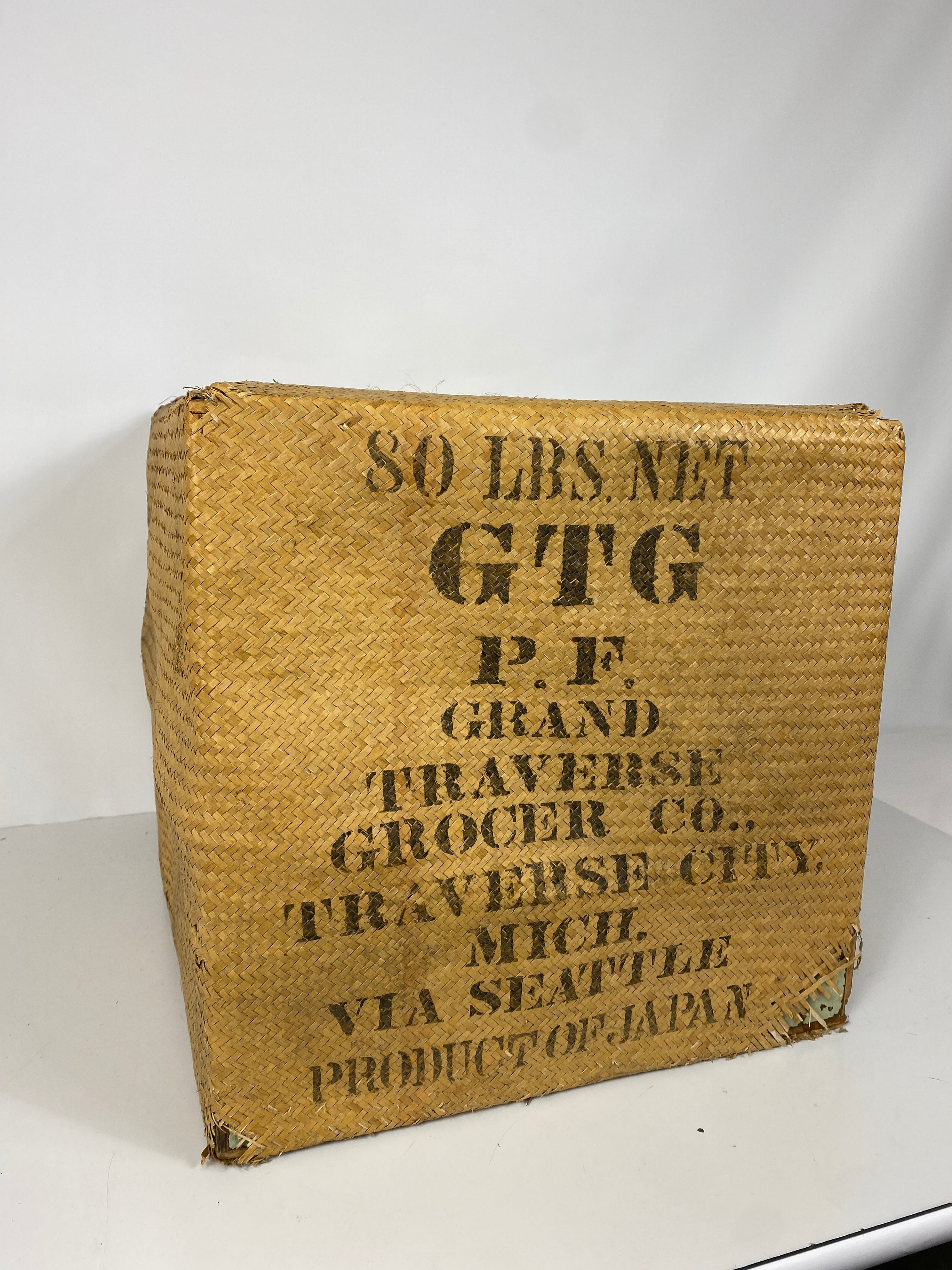 Antique Woven Sack Grand Traverse Grocer Co. Advertisement