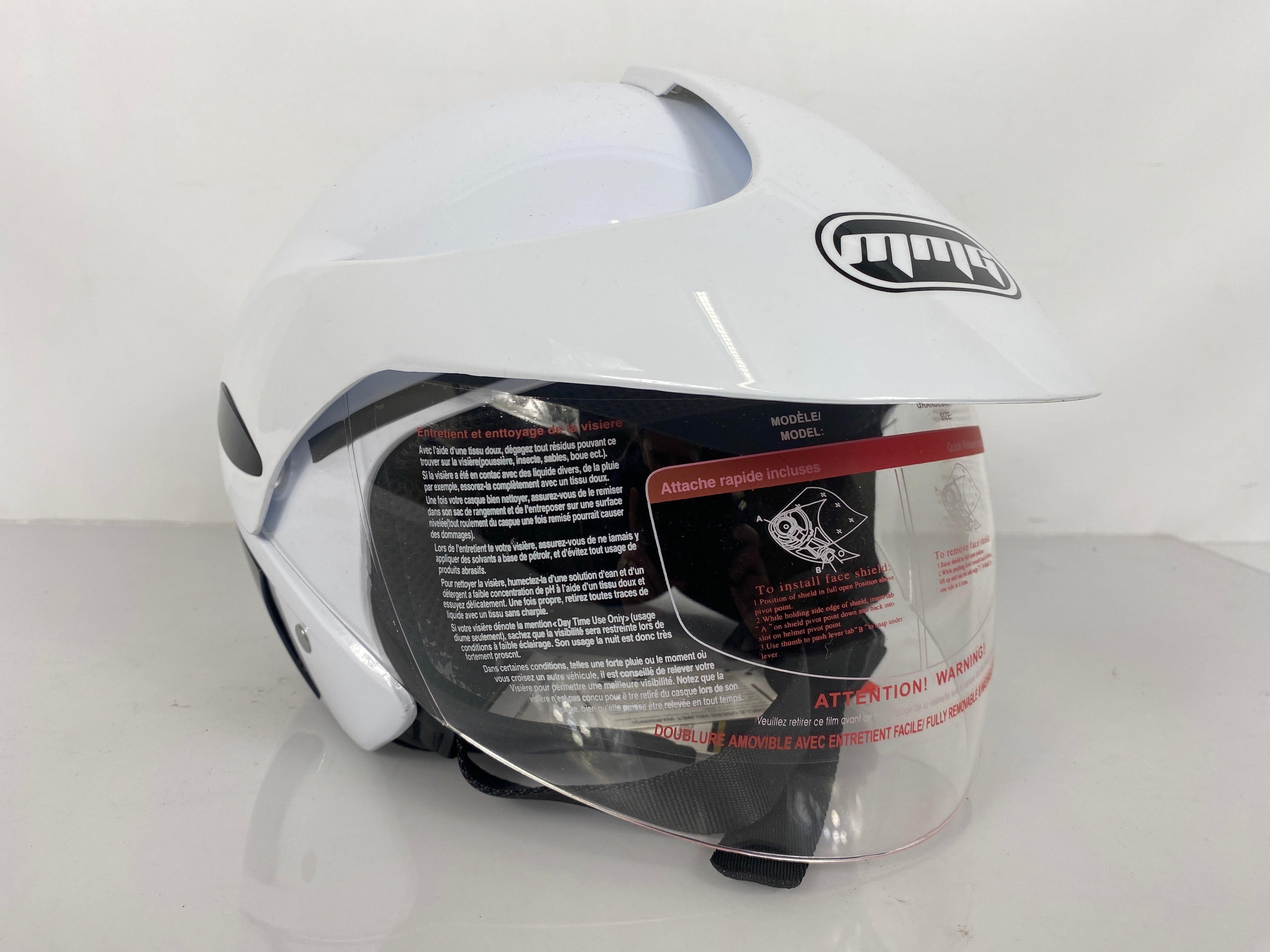 ModCycles Open Face MMG Helmet White Size XL