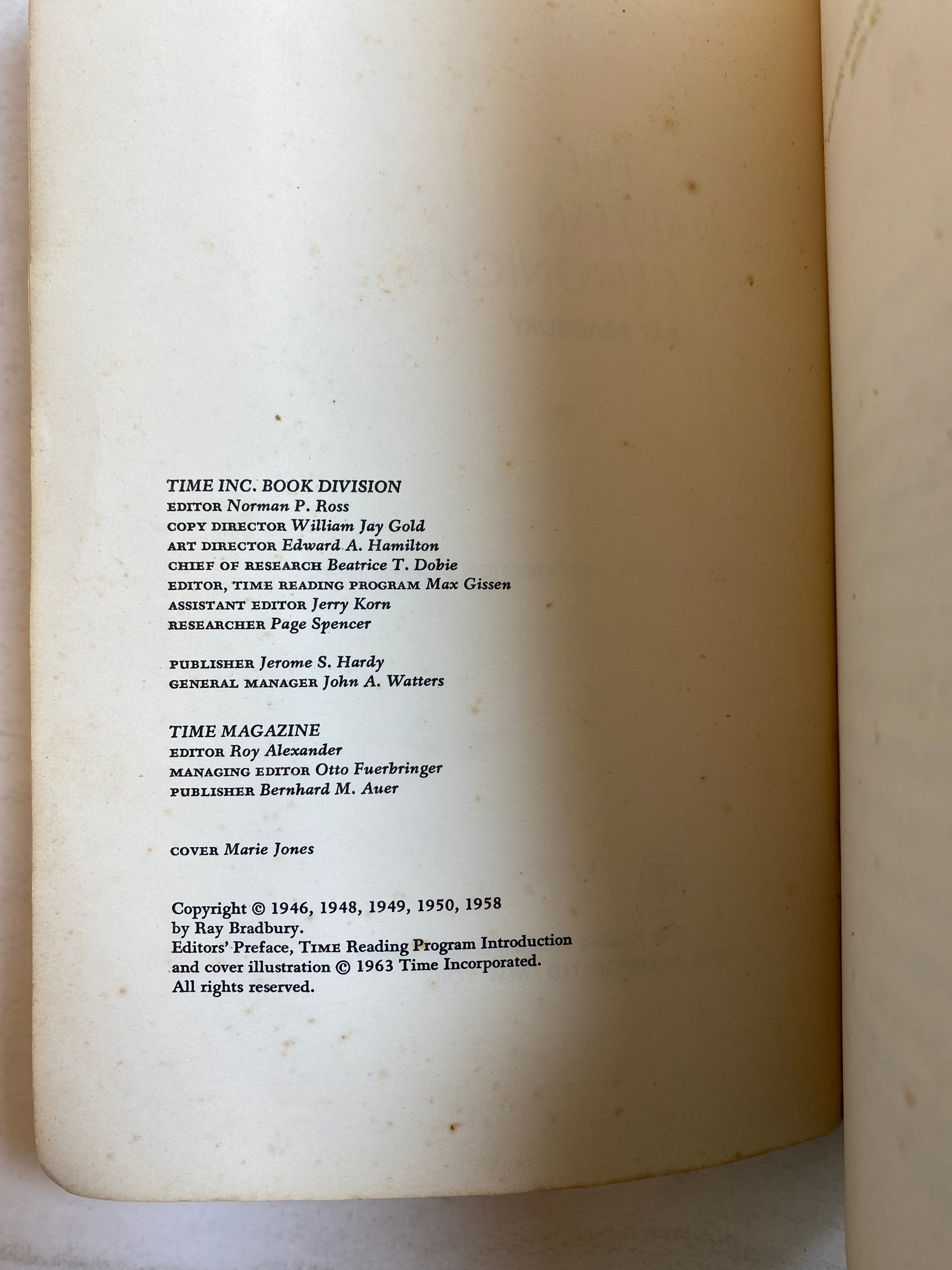 Ray Bradbury The Martian Chronicles 1963 Time Reading Program SC