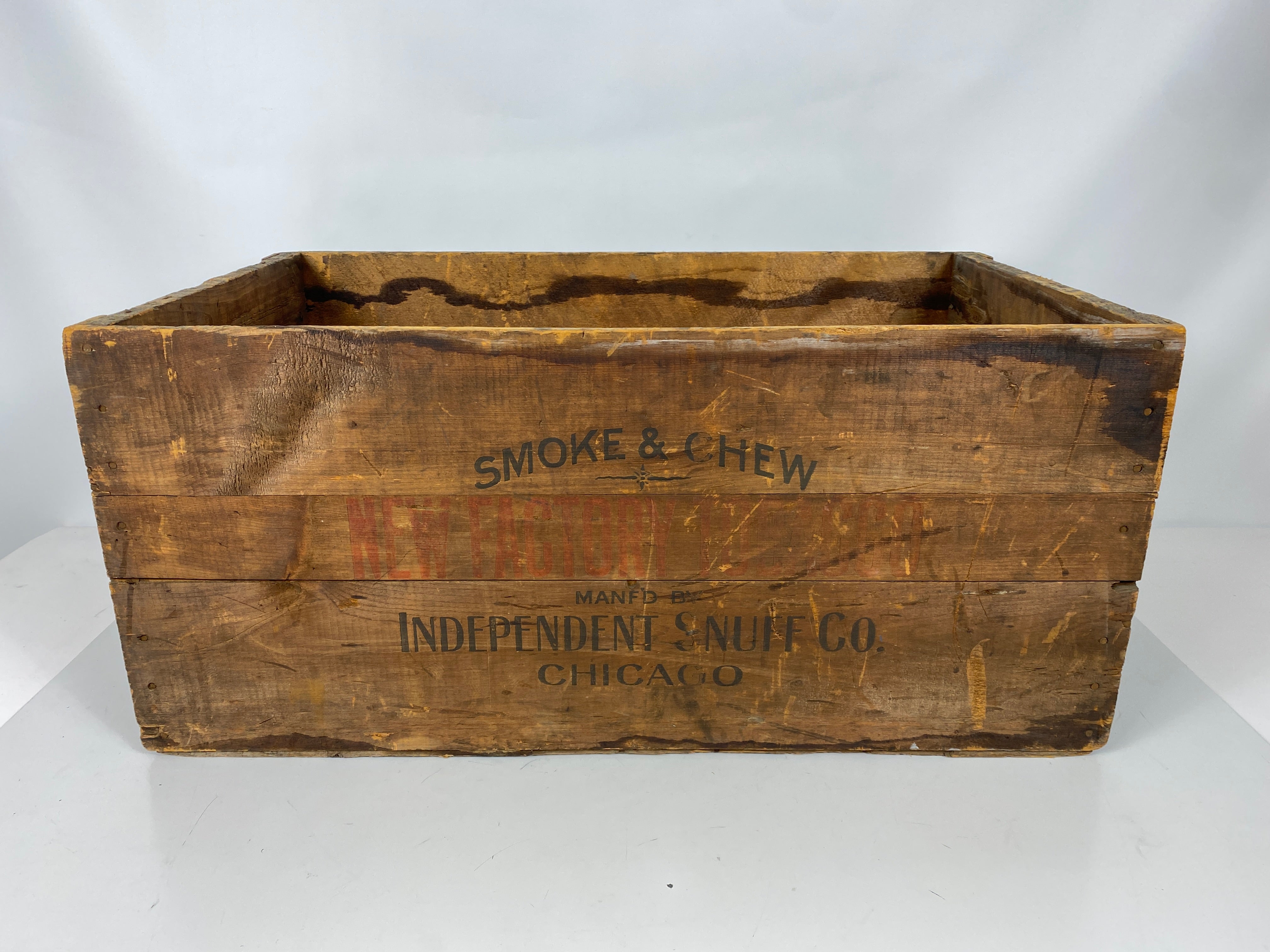 Antique Wooden NEW FACTORY TOBACCO Shipping Crate