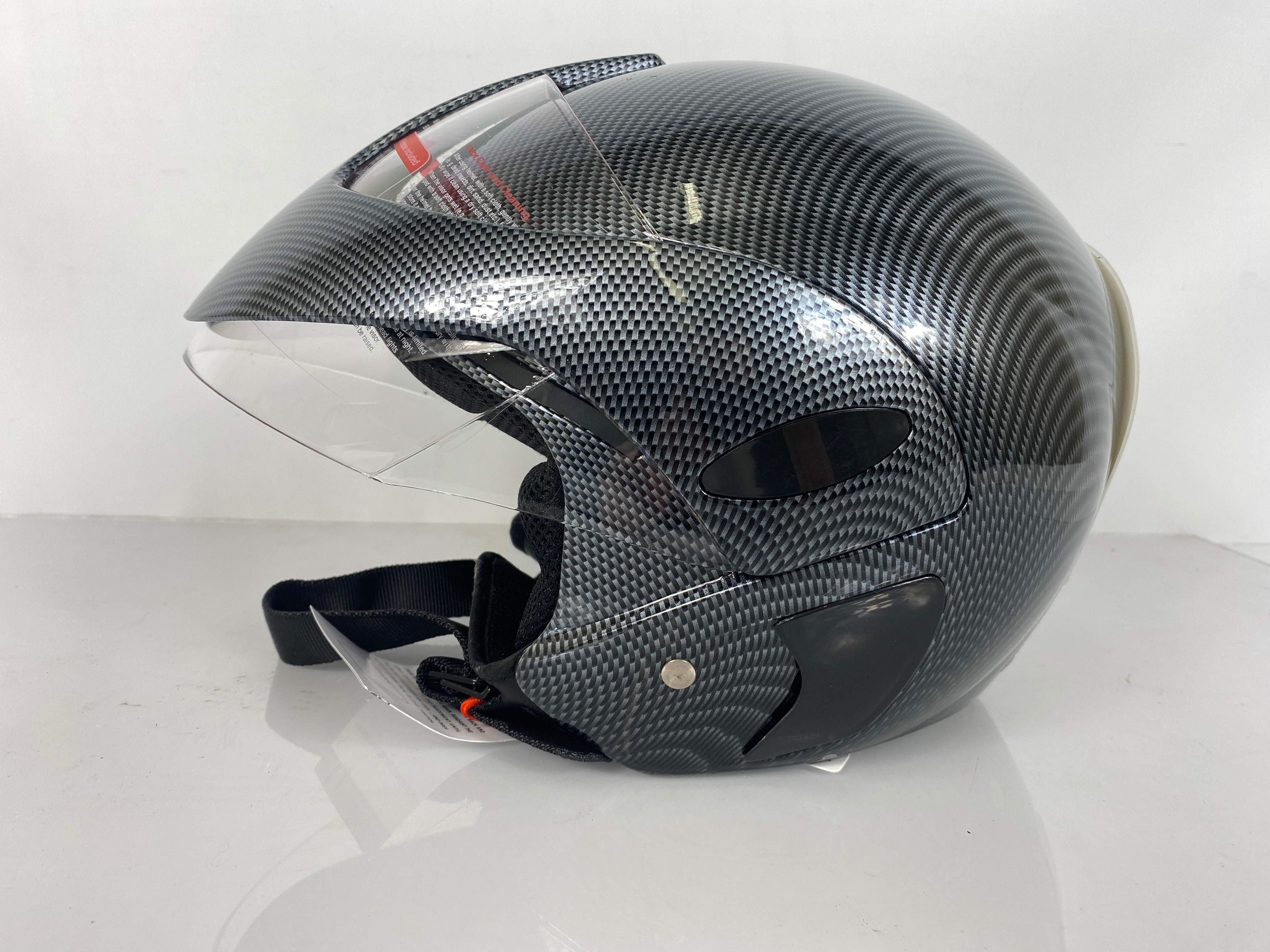 ModCycles Open Face MMG Helmet Carbon Fiber Size M