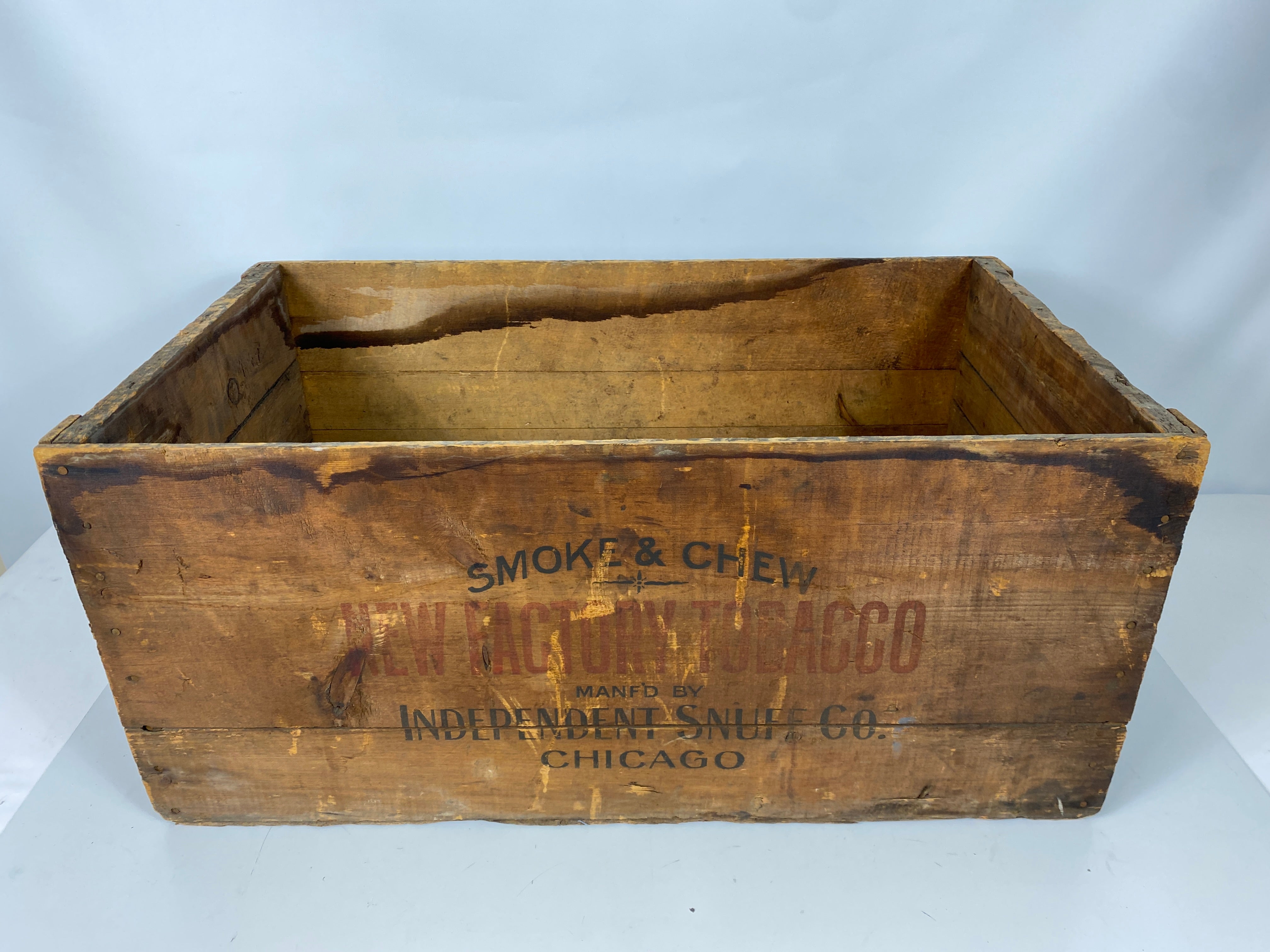 Antique Wooden NEW FACTORY TOBACCO Shipping Crate