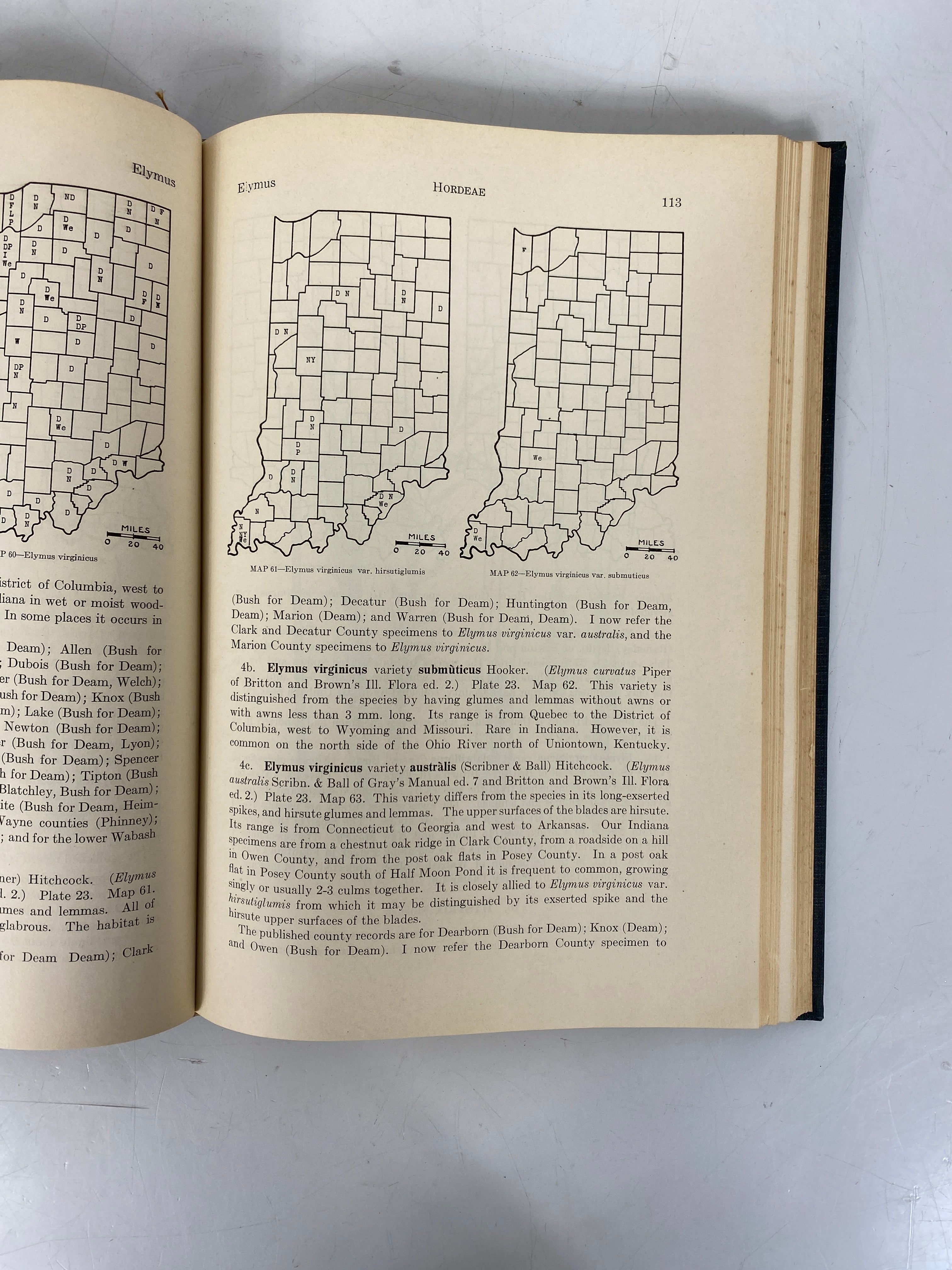 2 Vols: Grasses of Indiana/Shrubs of Indiana Charles Deam 1929-32 HC