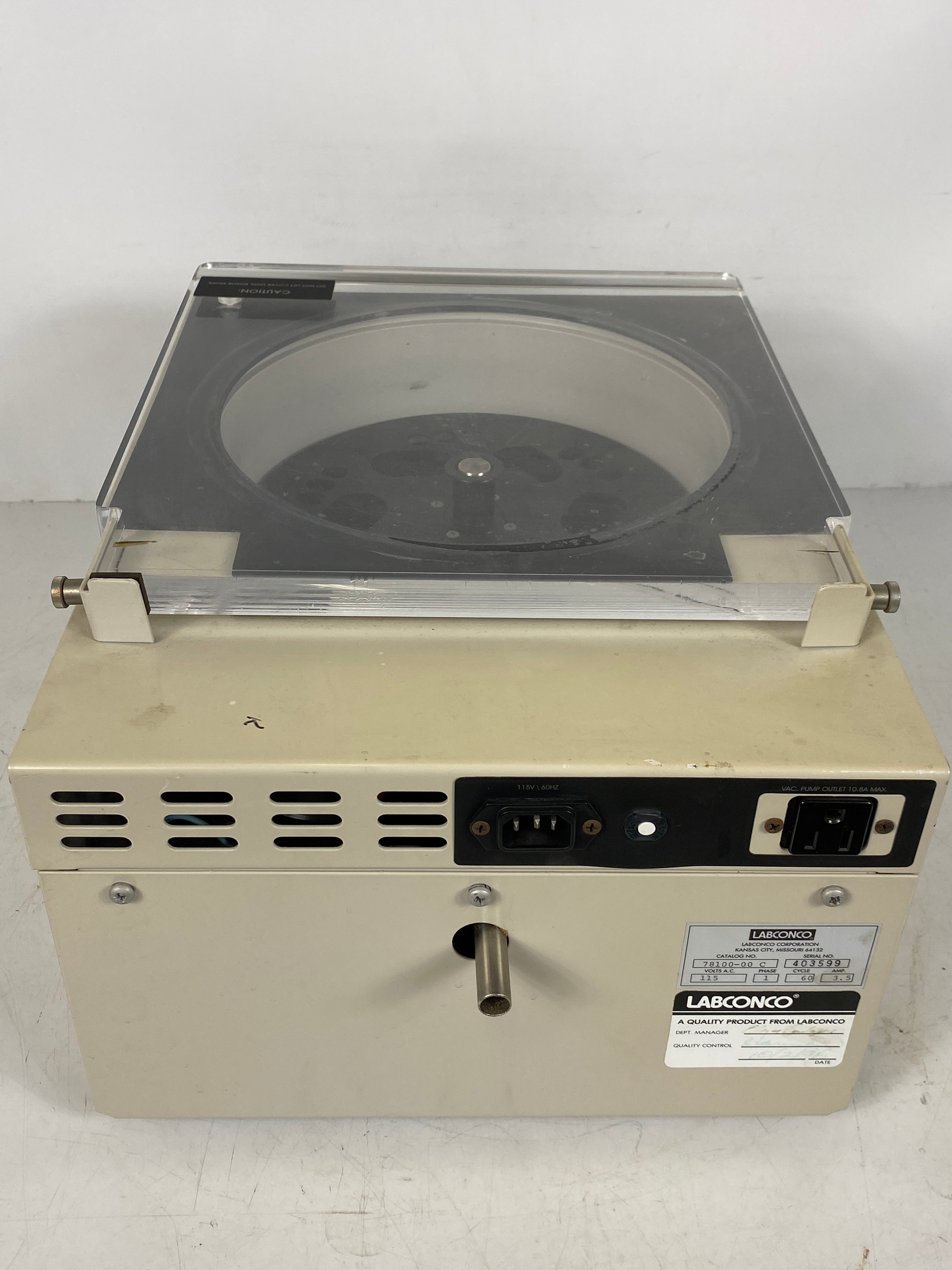 LABCONCO Centrivap Concentrator 78100-00 C