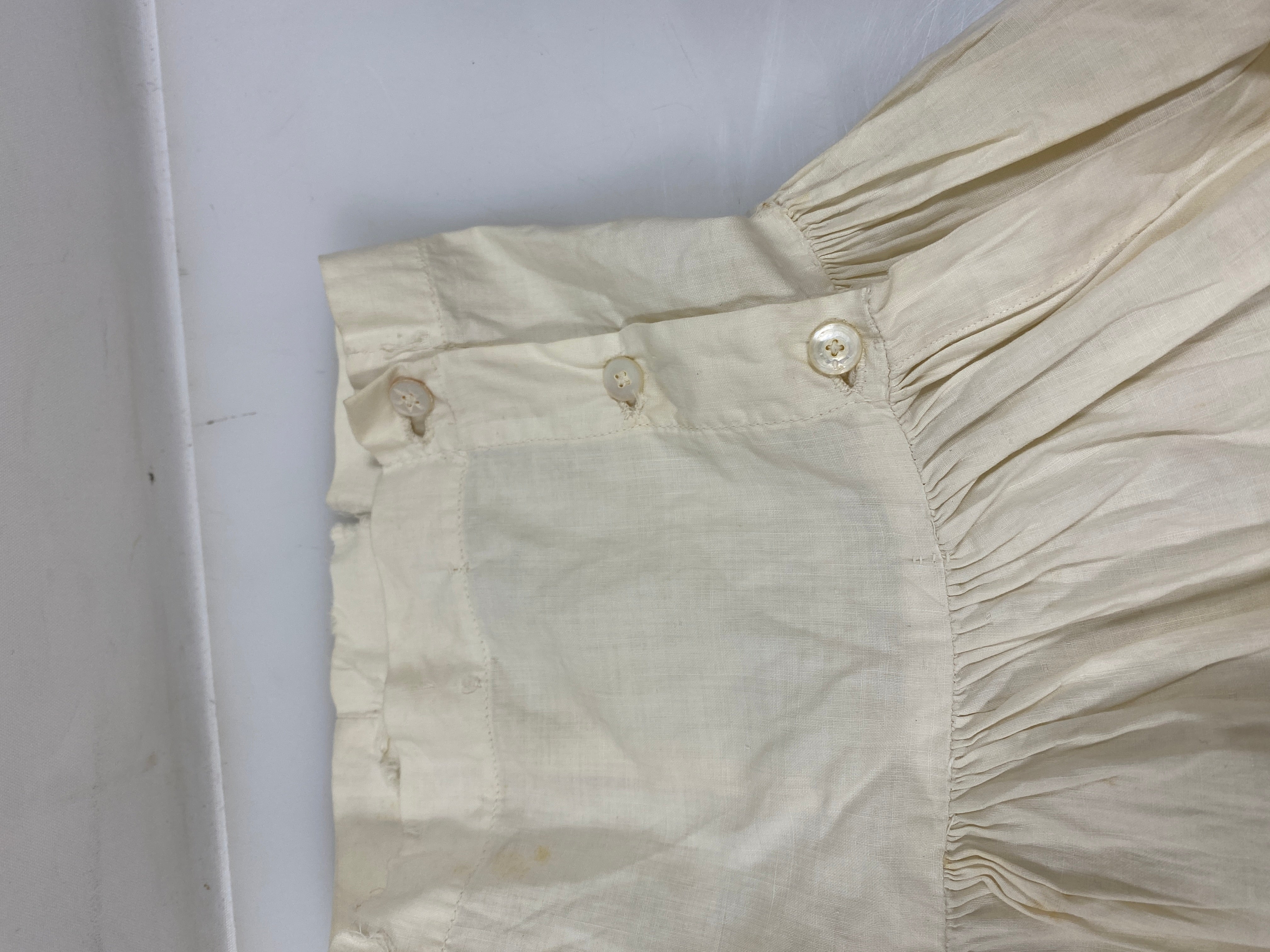 Vintage 1890s White Linen Children's Petticoat with Floral Lace Details