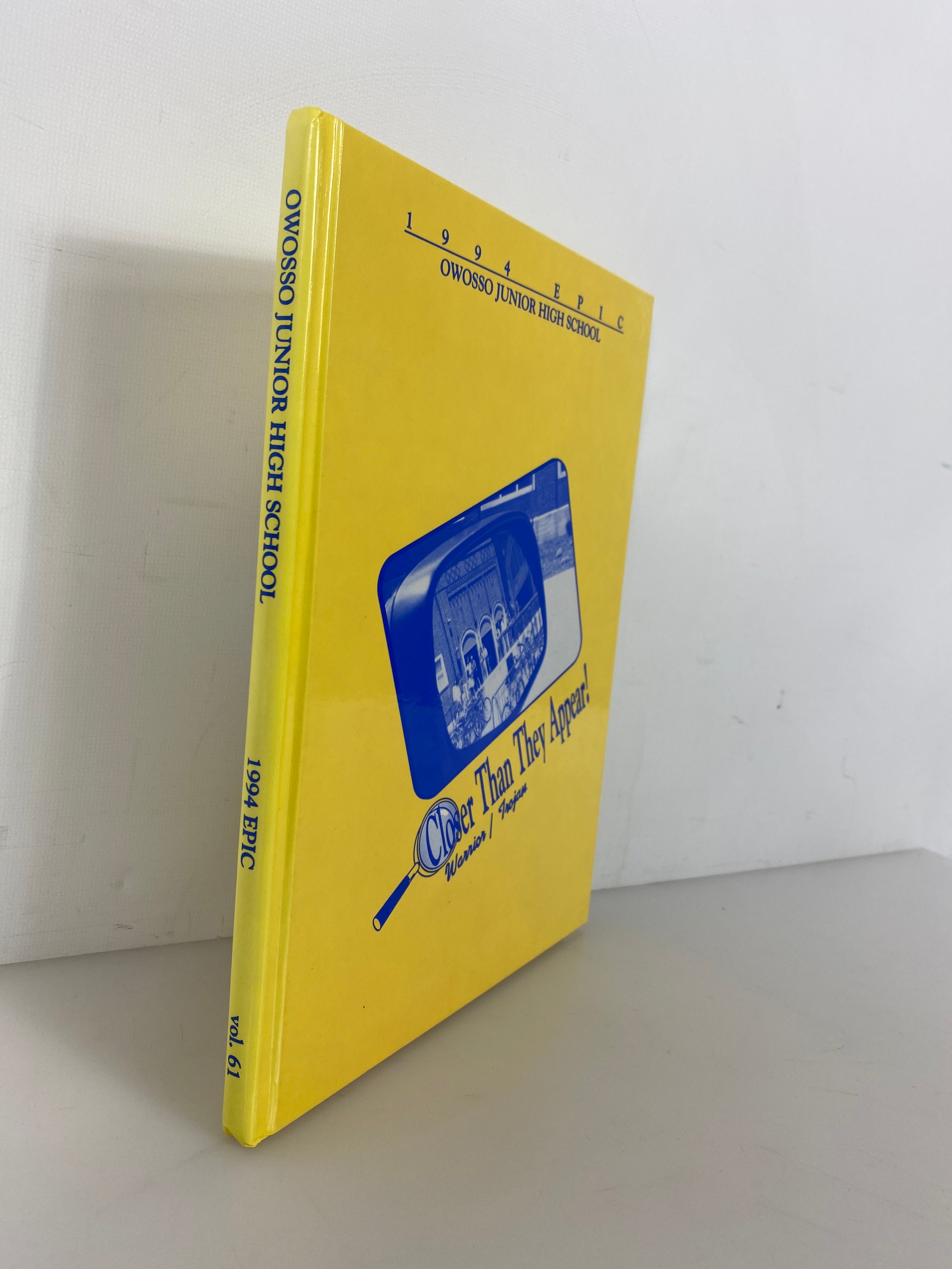 1994 "Warrior/Trojan" Owosso Jr. High School Yearbook Owosso Michigan HC